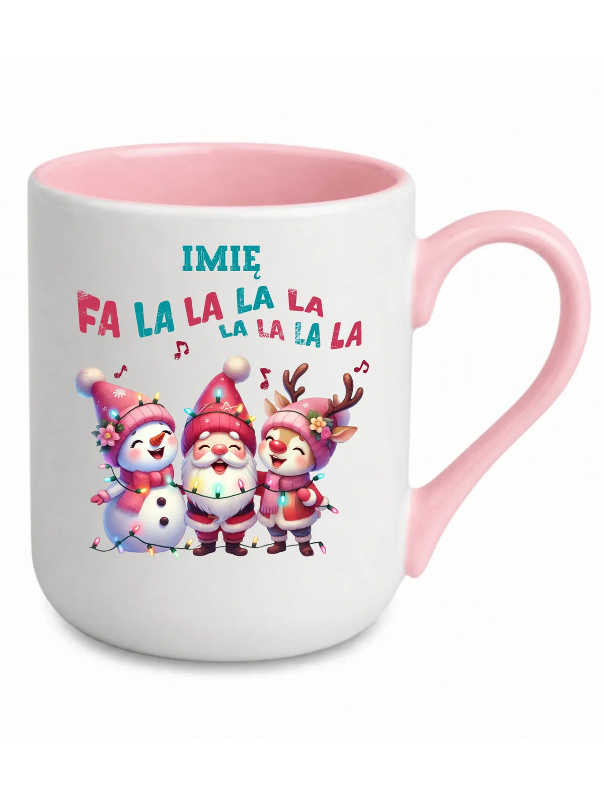 Kubek elegant świąteczny - Fa la la la - personalizowany BN51