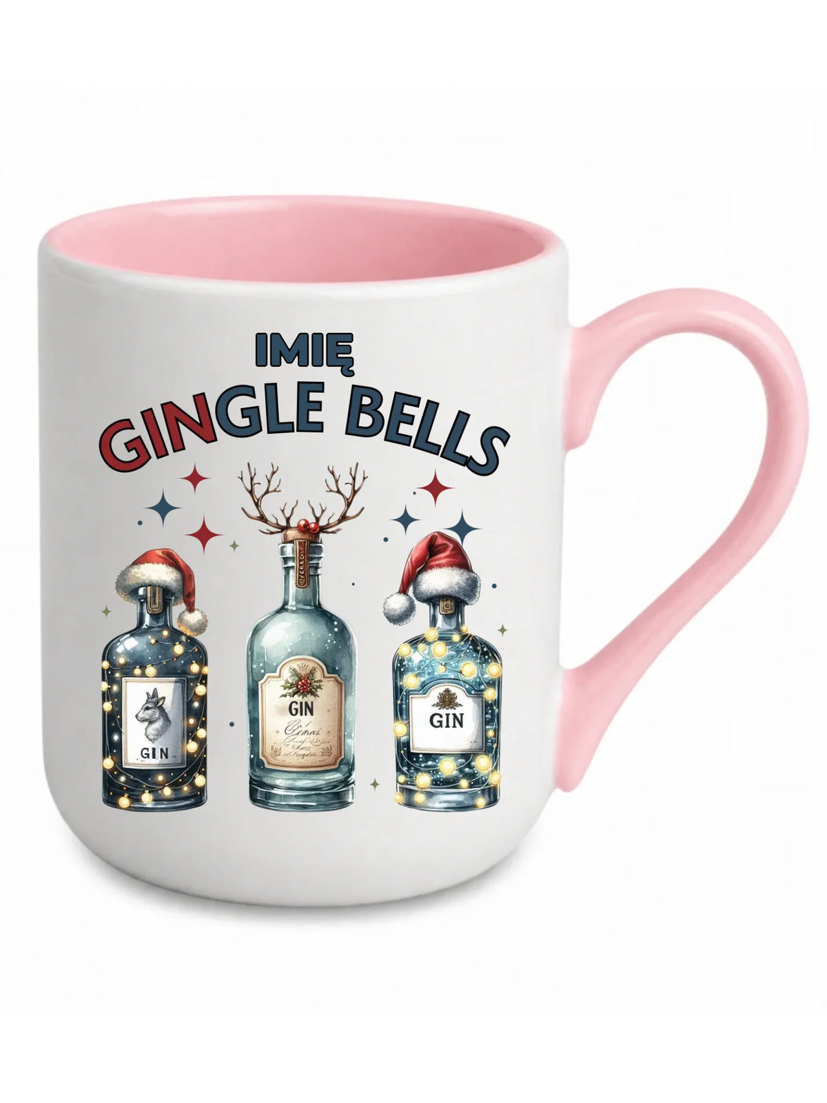 Kubek elegant świąteczny - Gin Gingle bells - personalizowany BN68