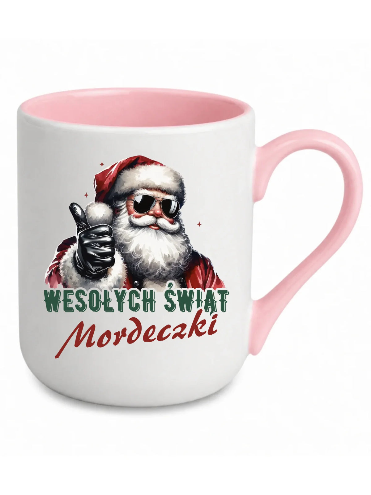 Kubek elegant świąteczny - Mikołaj Wesołych Świąt mordeczki BN65