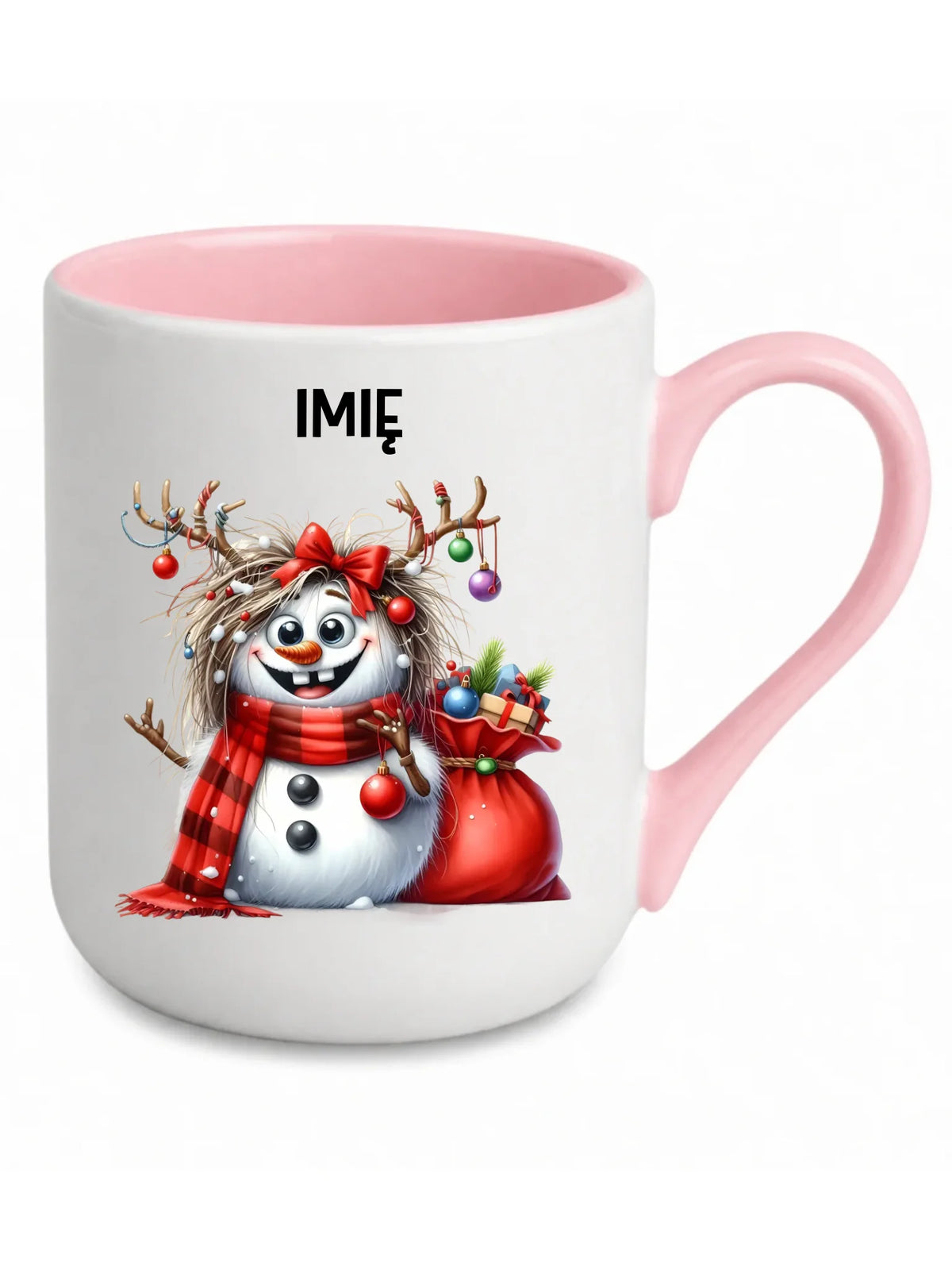 Kubek elegant świąteczny - Bałwanek - personalizowany BN70