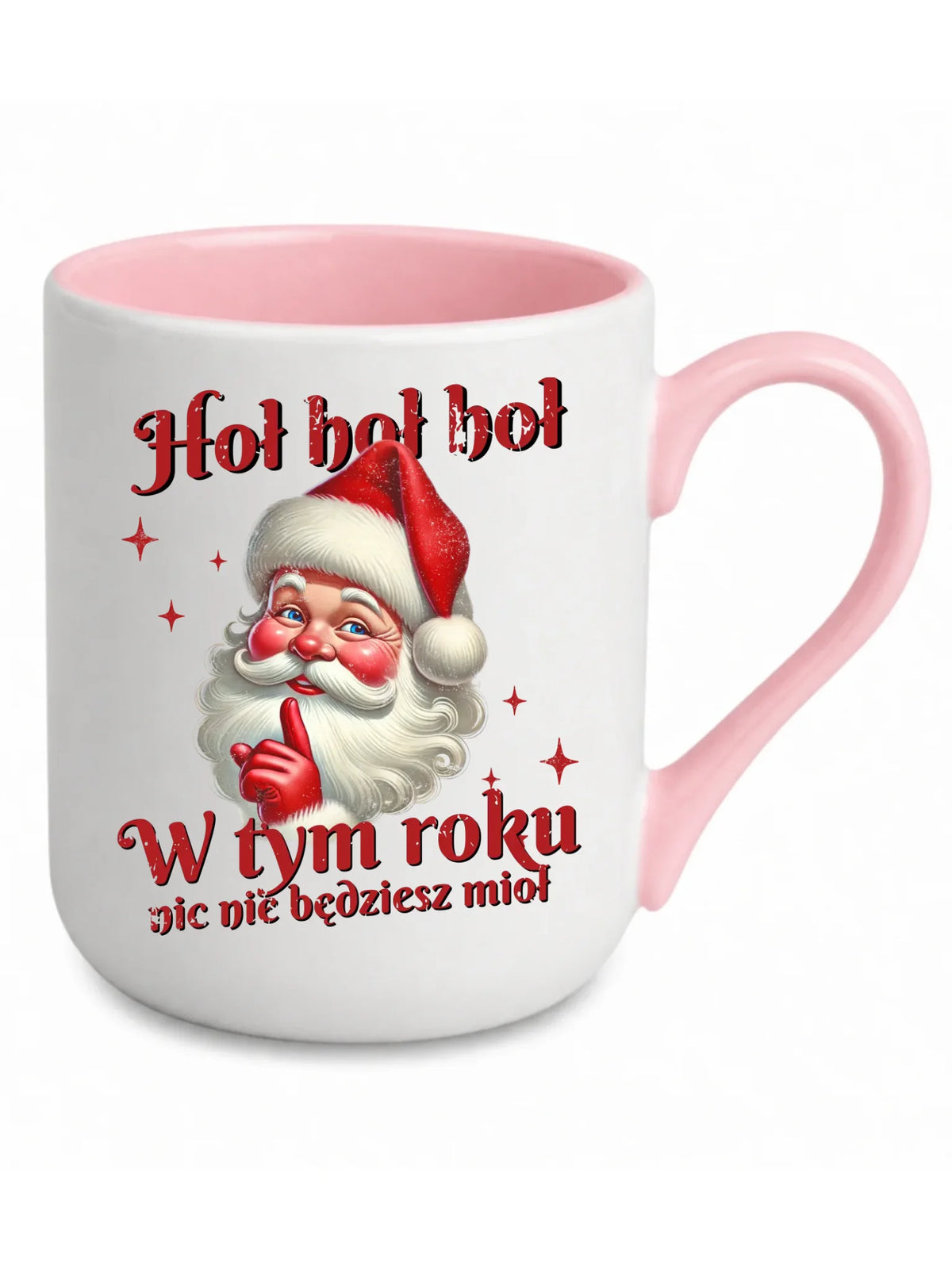Kubek elegant świąteczny - Mikołaj Hoł hoł nic nie będziesz mioł BN66
