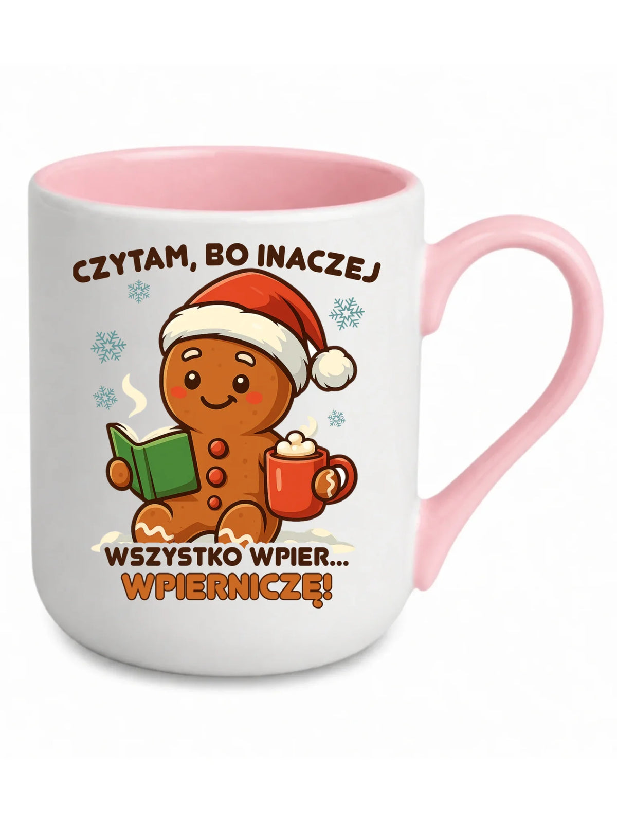 Kubek elegant świąteczny - Czytam, bo inaczej wszystko wpier... wpierniczę BN79