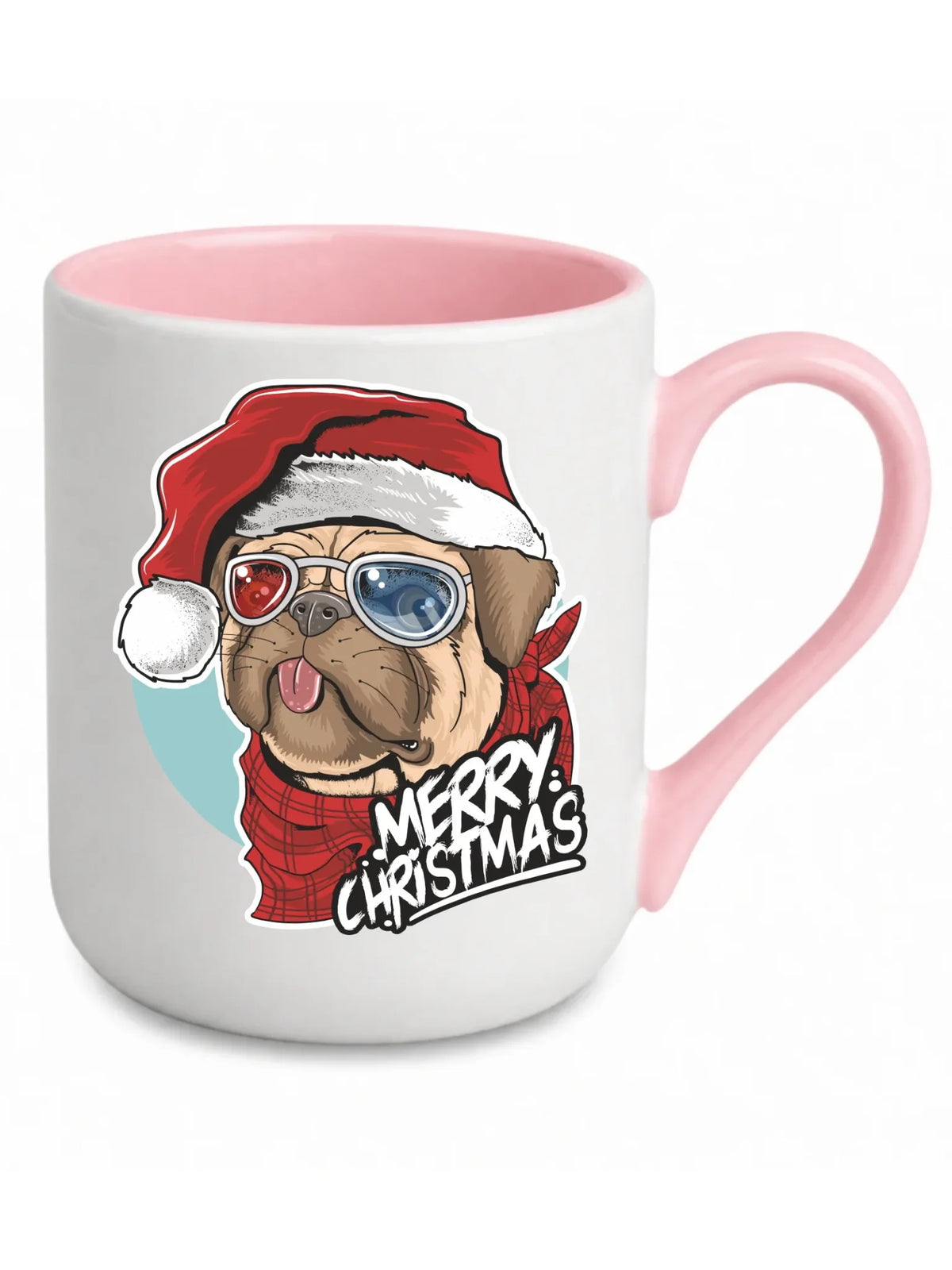 Kubek elegant świąteczny - Mops Merry Christmas BN62