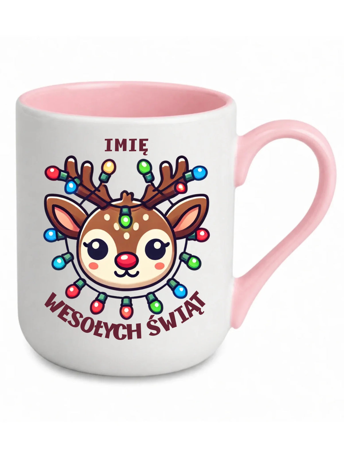Kubek elegant świąteczny - Renifer Wesołych Świąt - personalizowana BN72