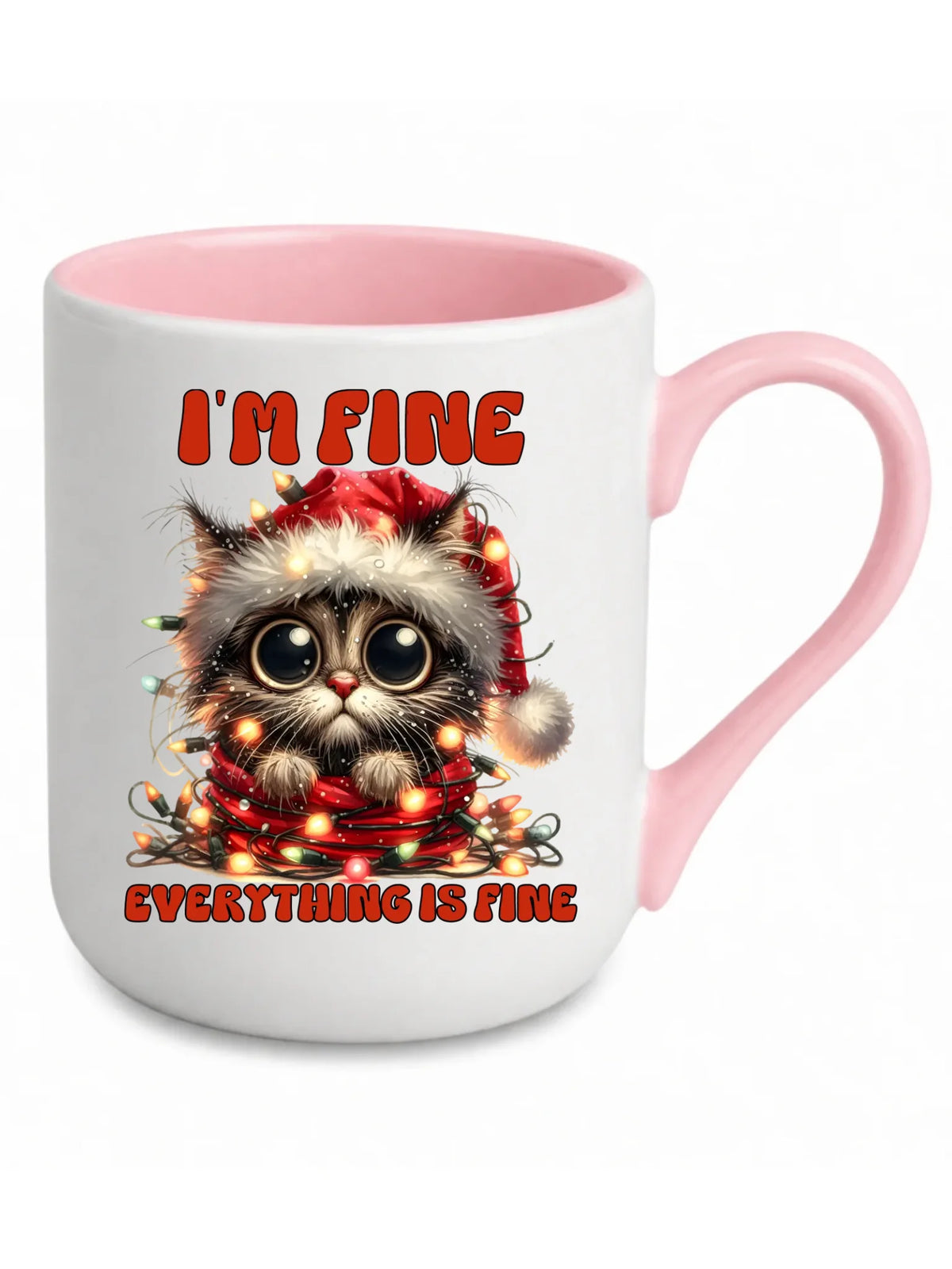 Kubek elegant świąteczny - Kotek I'm fine everything is fine BN67
