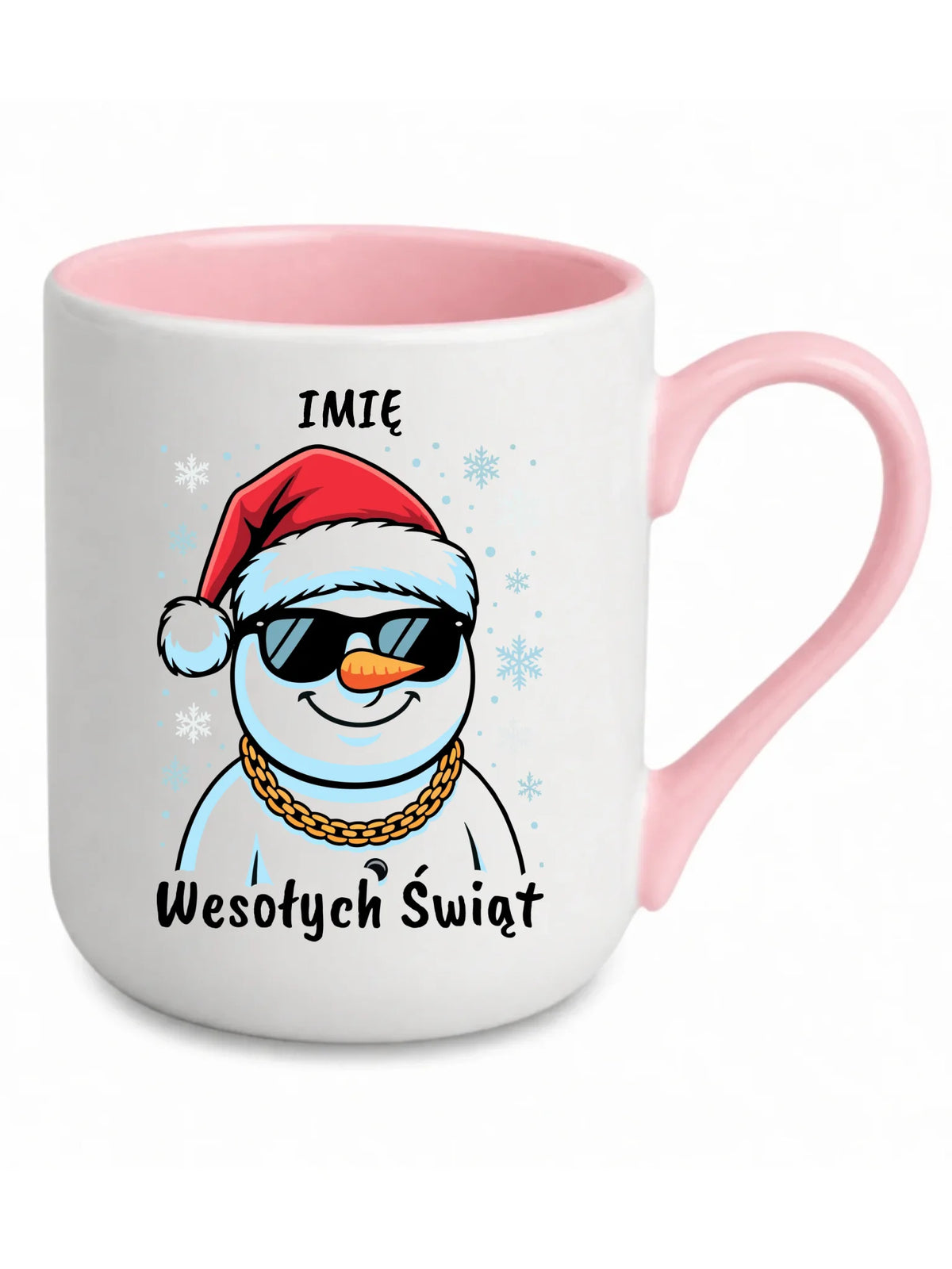 Kubek elegant świąteczny - Wesoły bałwan Wesołych Świąt - personalizowany BN82