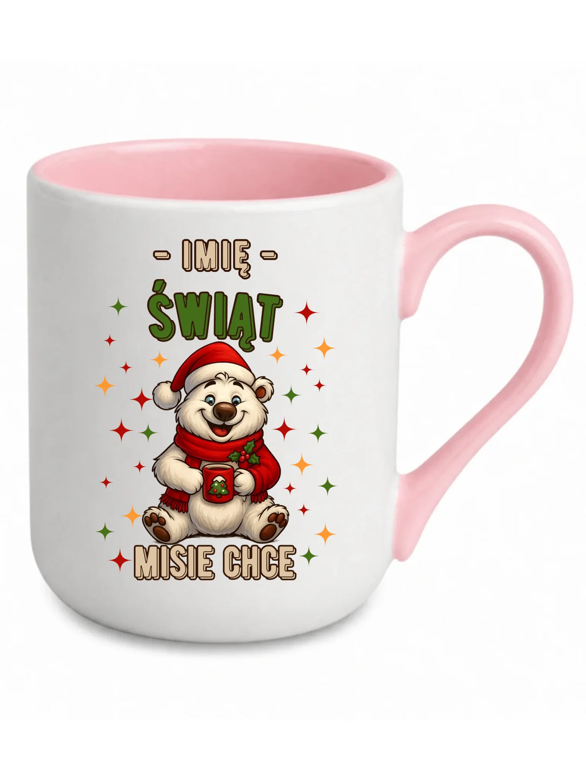 Kubek elegant świąteczny - Misiek Świąt misie chce - personalizowany BN86