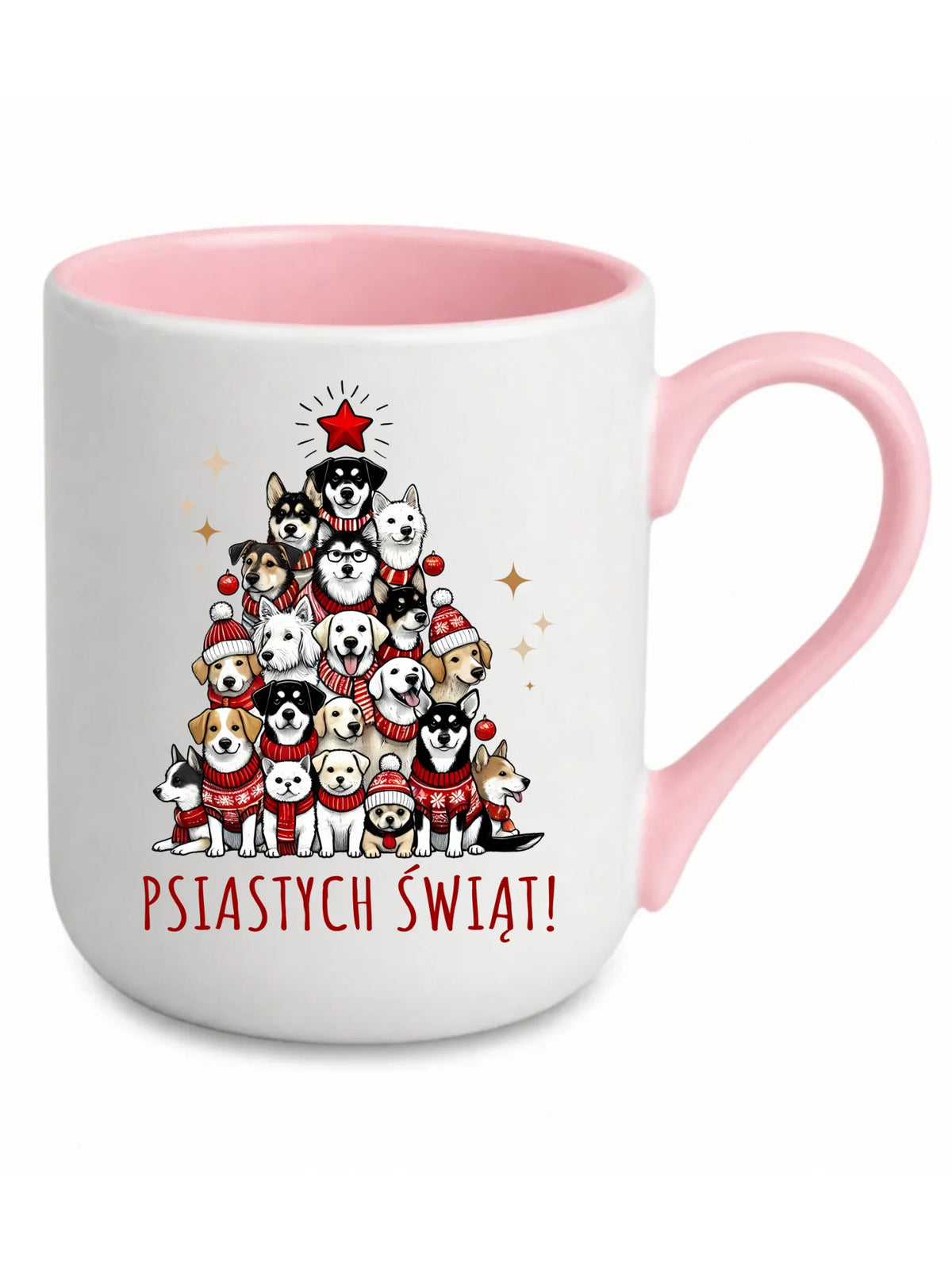 Kubek elegant świąteczny - Psia choinka Psiastych Świąt BN90