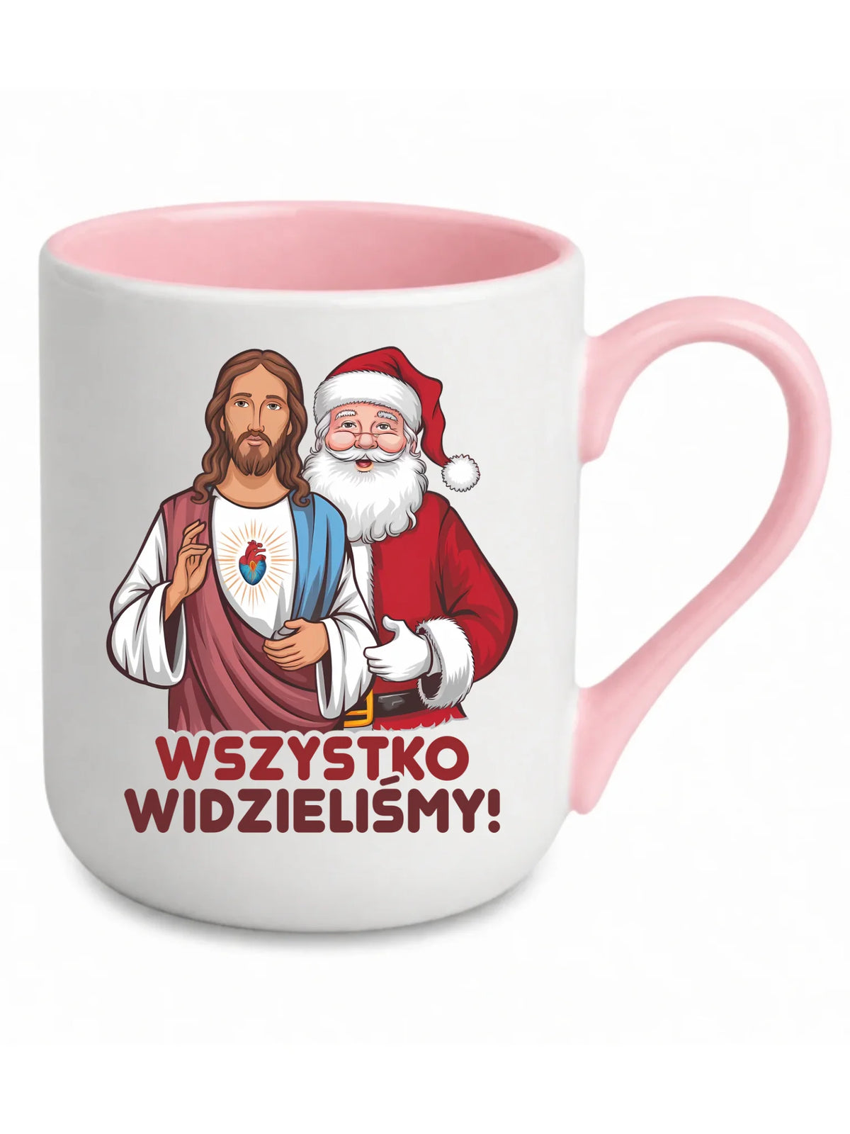 Kubek elegant świąteczny - Jezus i Mikołaj Wszystko widzieliśmy BN89