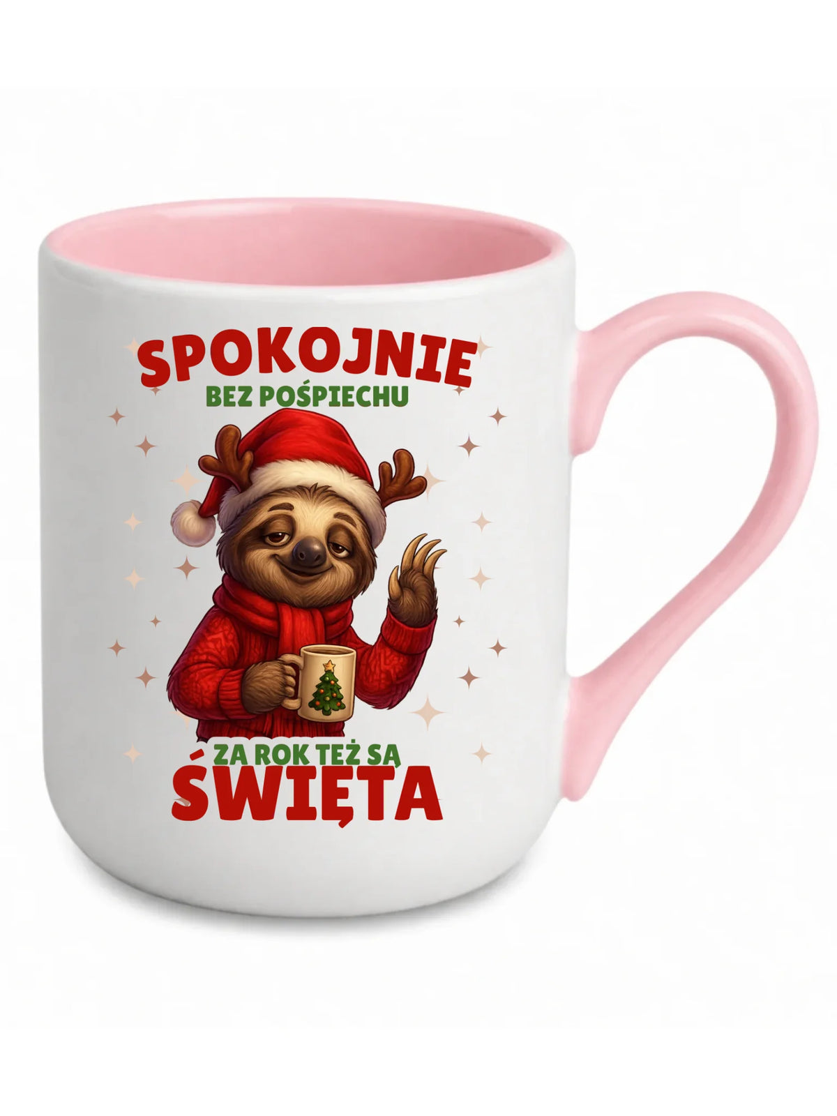 Kubek elegant świąteczny - Leniwiec Za rok też są święta BN92