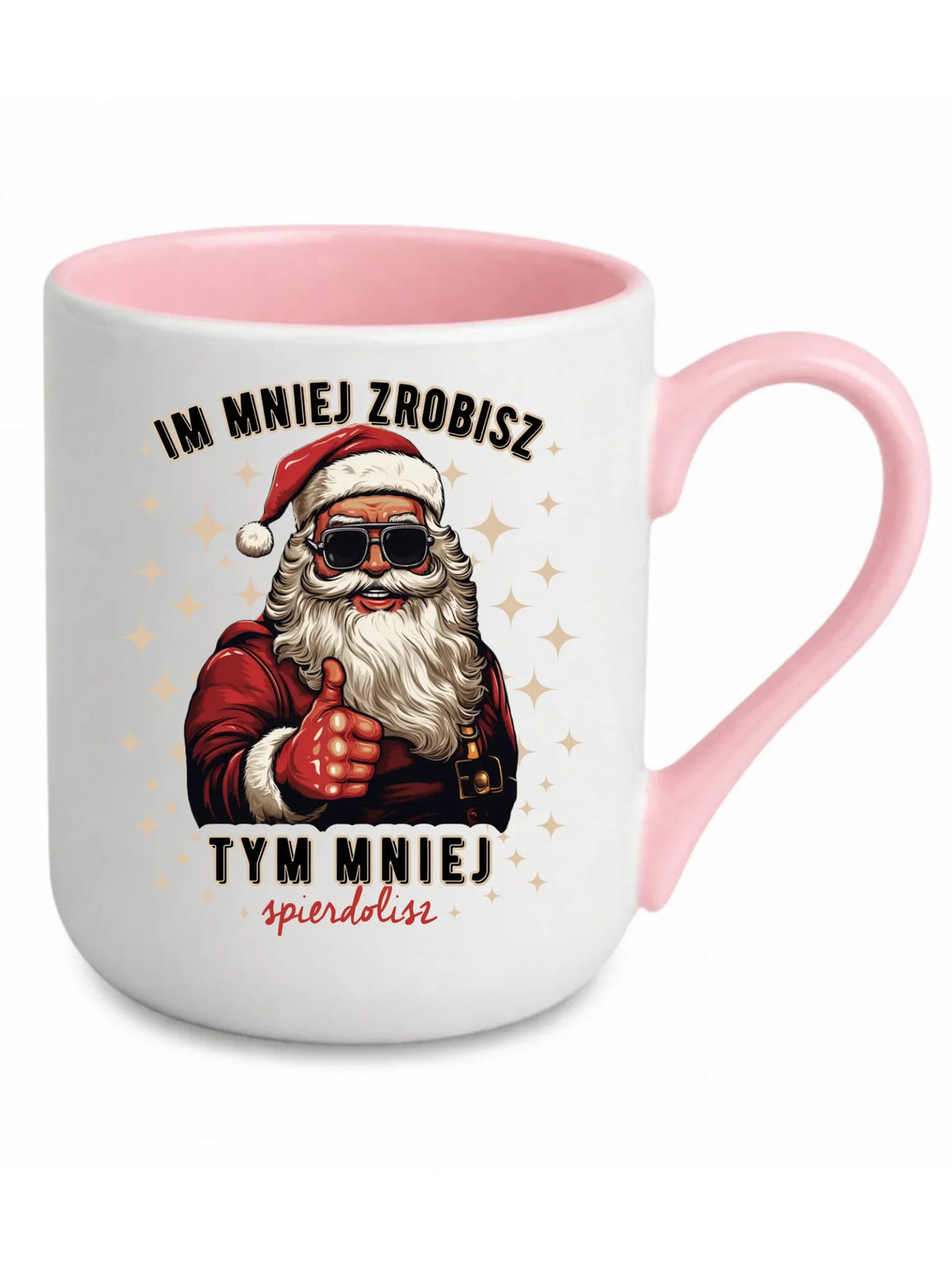 Kubek elegant świąteczny - Im mniej zrobisz tym mniej spie*****sz - bez cenzury BN146