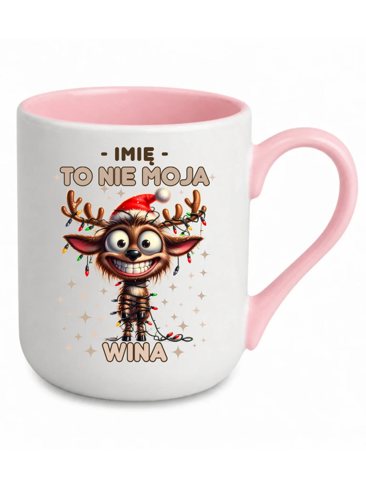 Kubek elegant świąteczny - Renifer To nie moja wina - personalizowany BN93