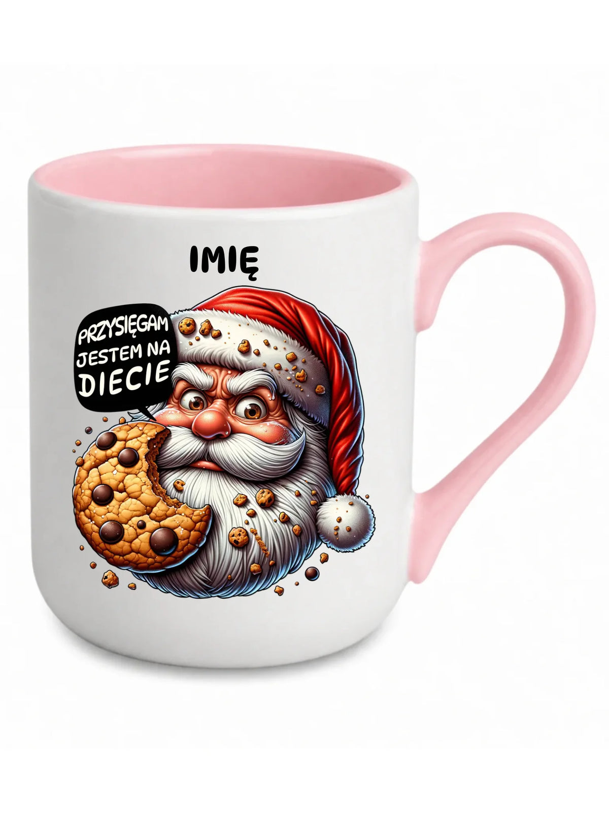 Kubek elegant świąteczny - Mikołaj Przysięgam jestem na diecie - personalizowany BN97