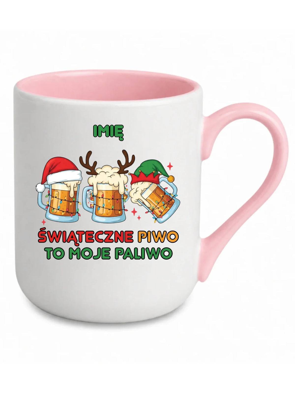 Kubek elegant świąteczny - Świąteczne piwo to moje paliwo - personalizowany BN119