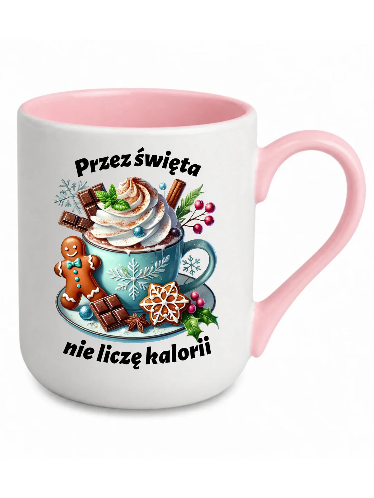 Kubek elegant świąteczny - Przez święta nie liczę kalorii BN31
