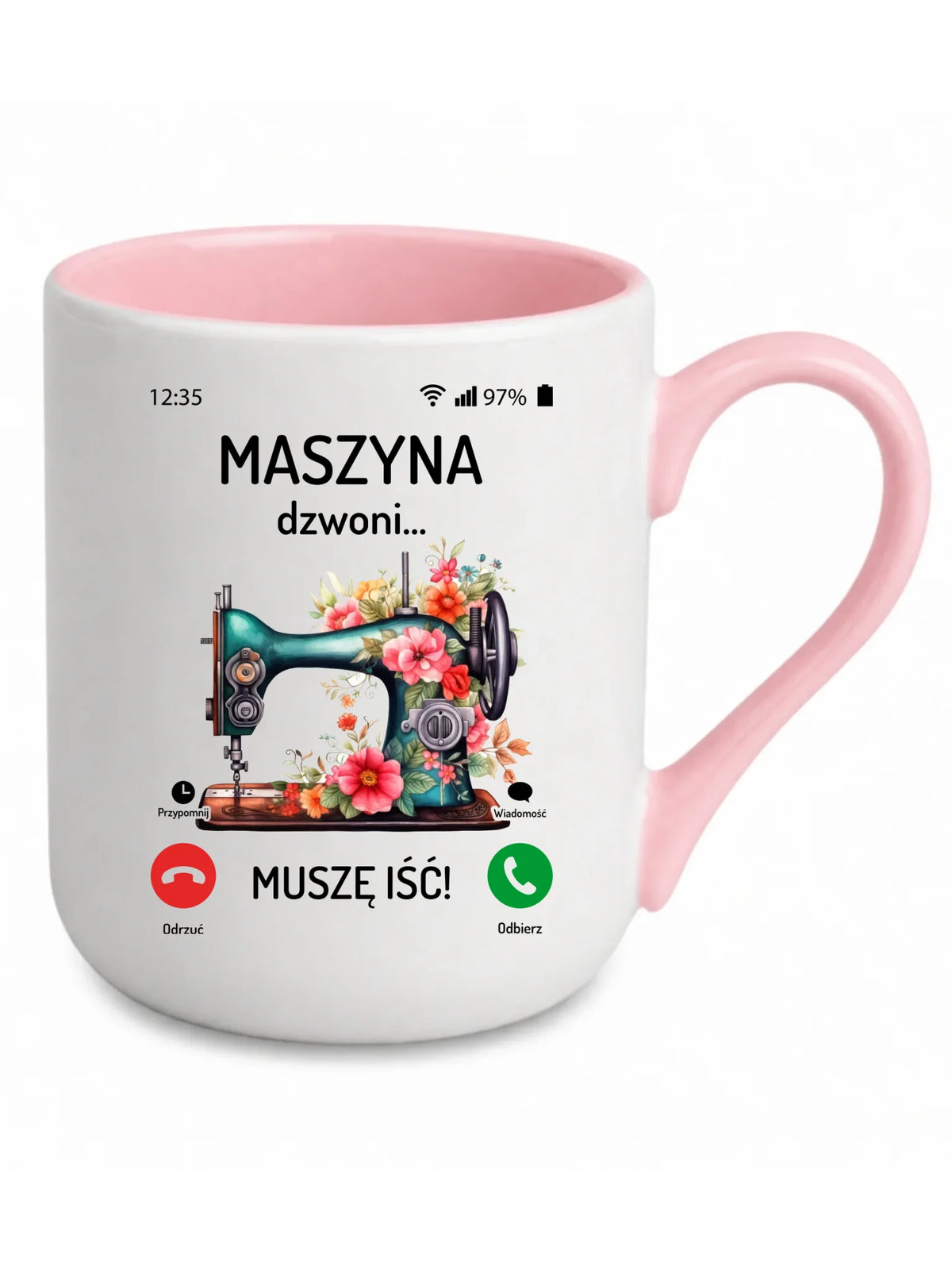 Kubek elegant szyciowy dla krawcowej - Maszyna dzwoni muszę iść HS05