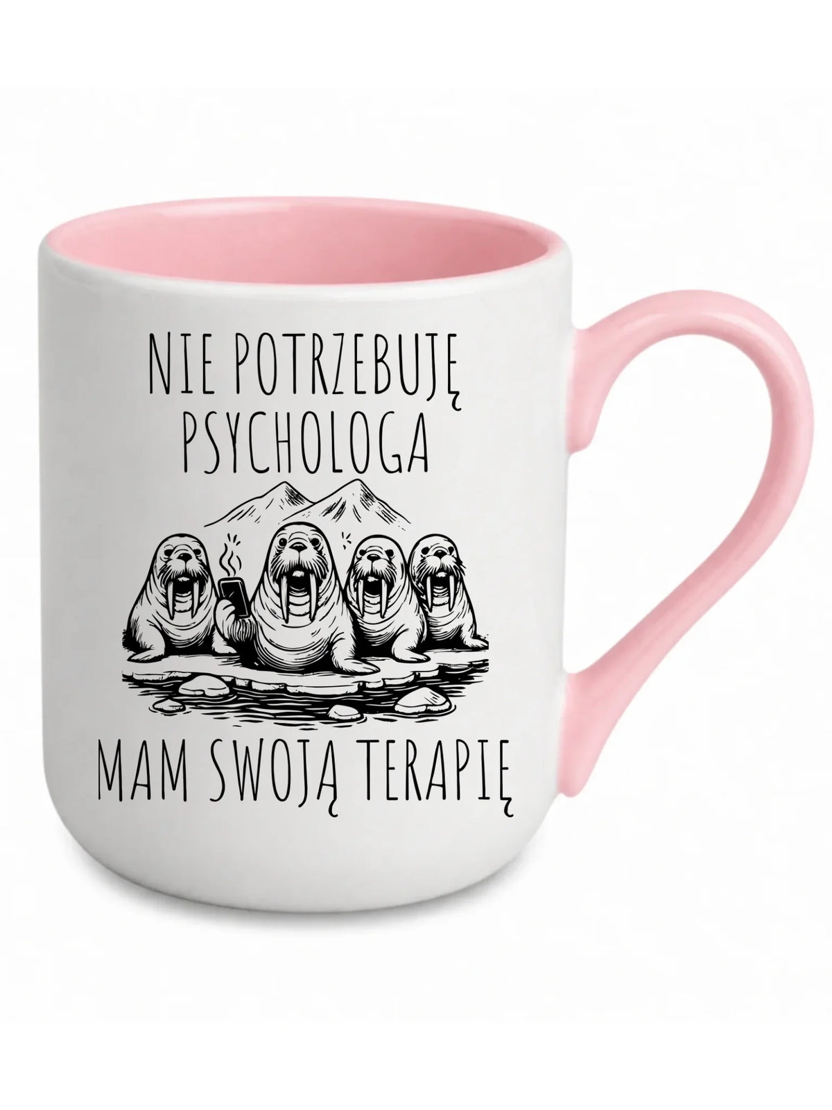 Kubek elegant - prezent dla morsa - Nie potrzebuję psychologa HM14