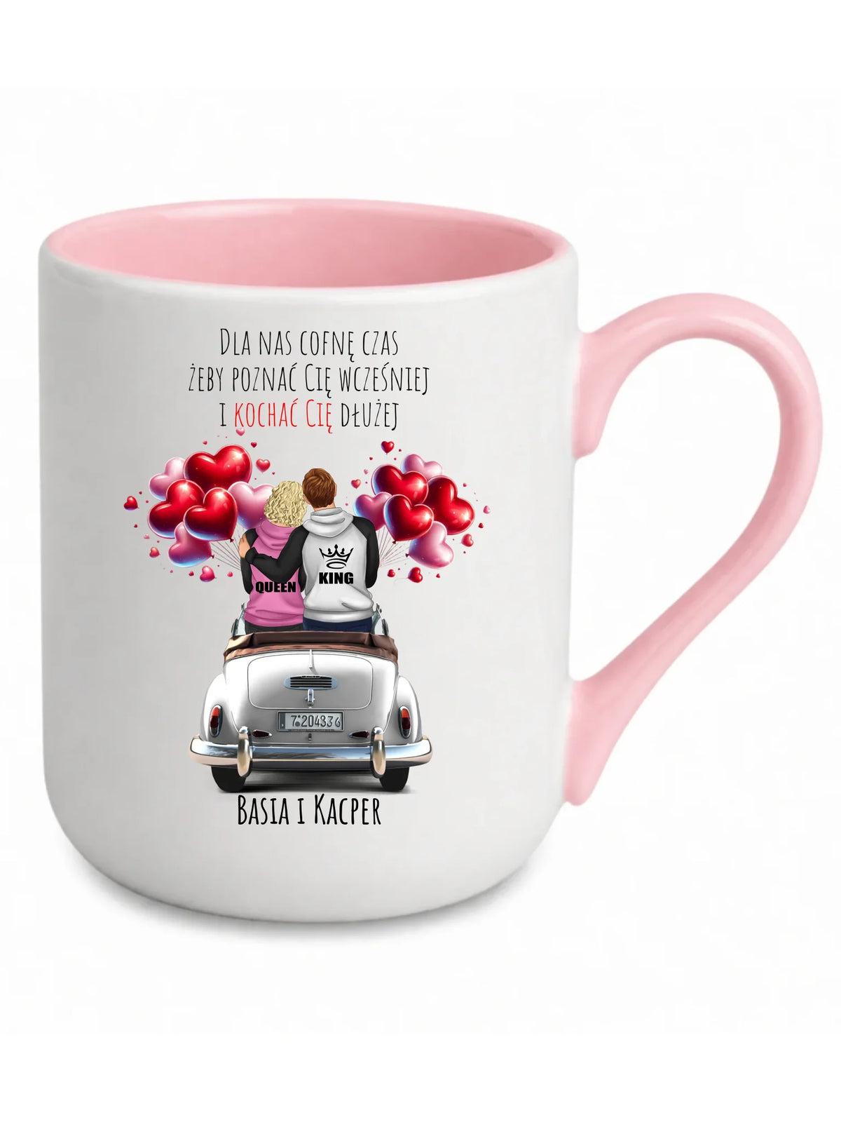 Kubek elegant dla par - Dla nas cofnę czas - personalizowany W08