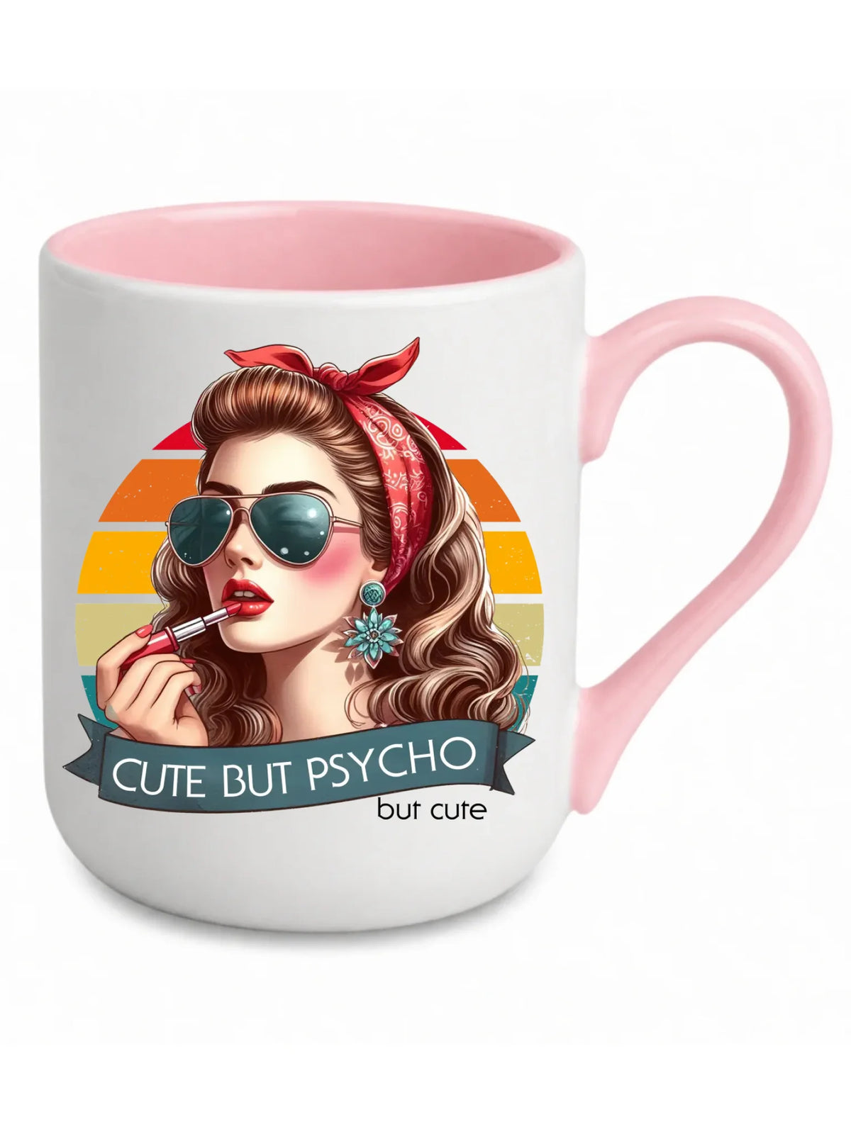 Kubek elegant – Cute but psycho - w stylu retro DZ09