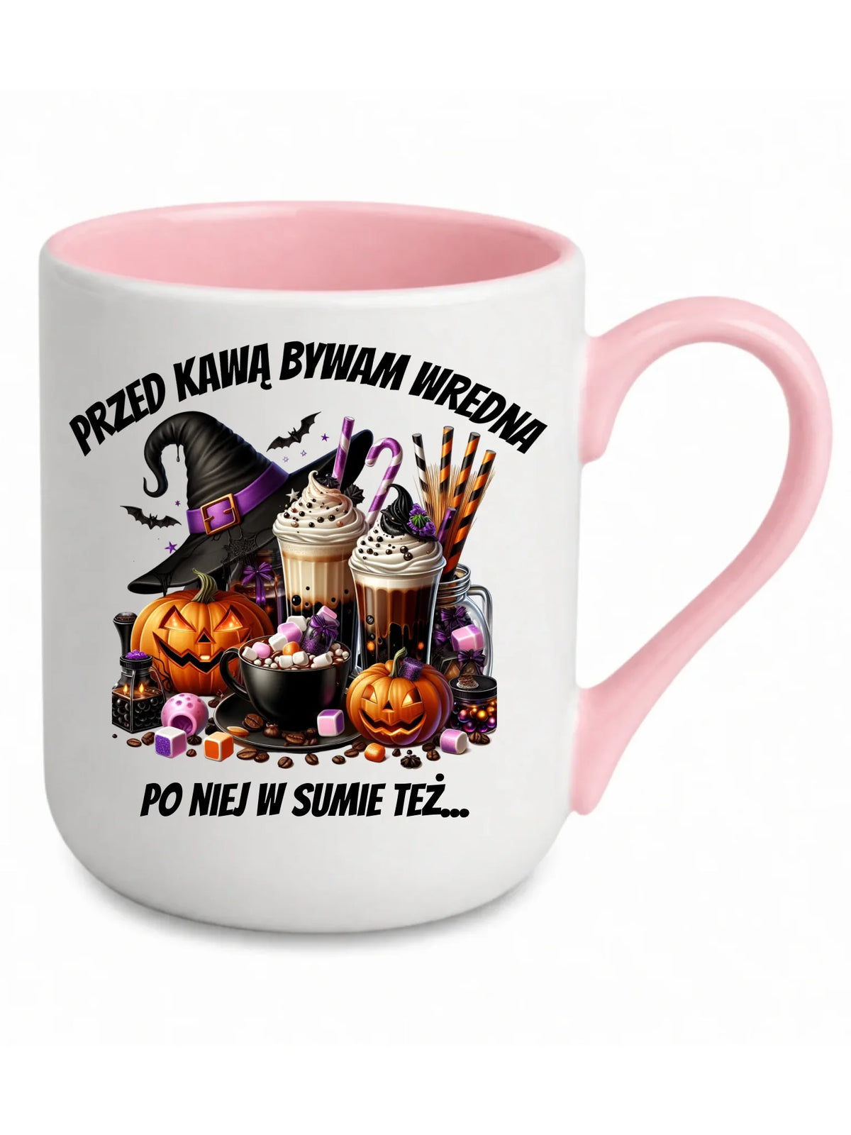 Kubek elegant Halloween – Przed kawą bywam wredna, po niej w sumie też HL30