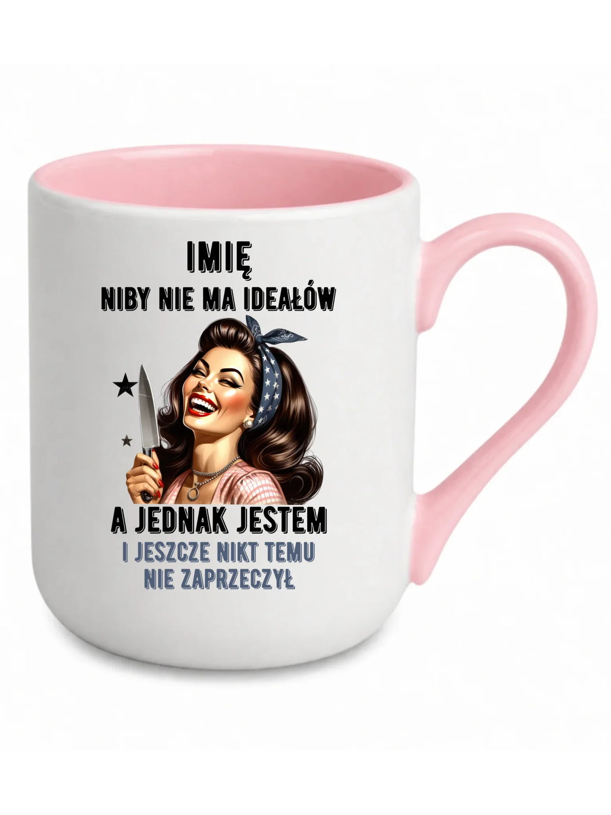 Kubek elegant dla niej - Niby nie ma ideałów - personalizowany DZ01