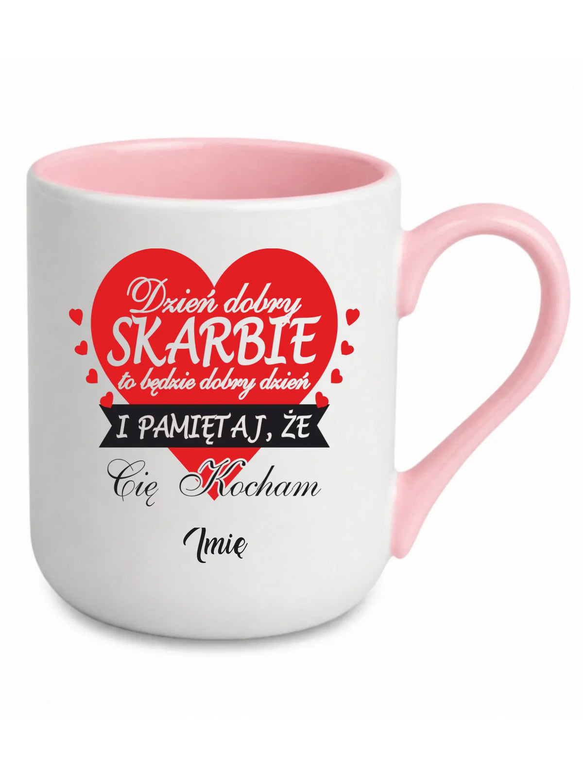 Kubek elegant dla par - Dzień dobry Skarbie - personalizowany W02
