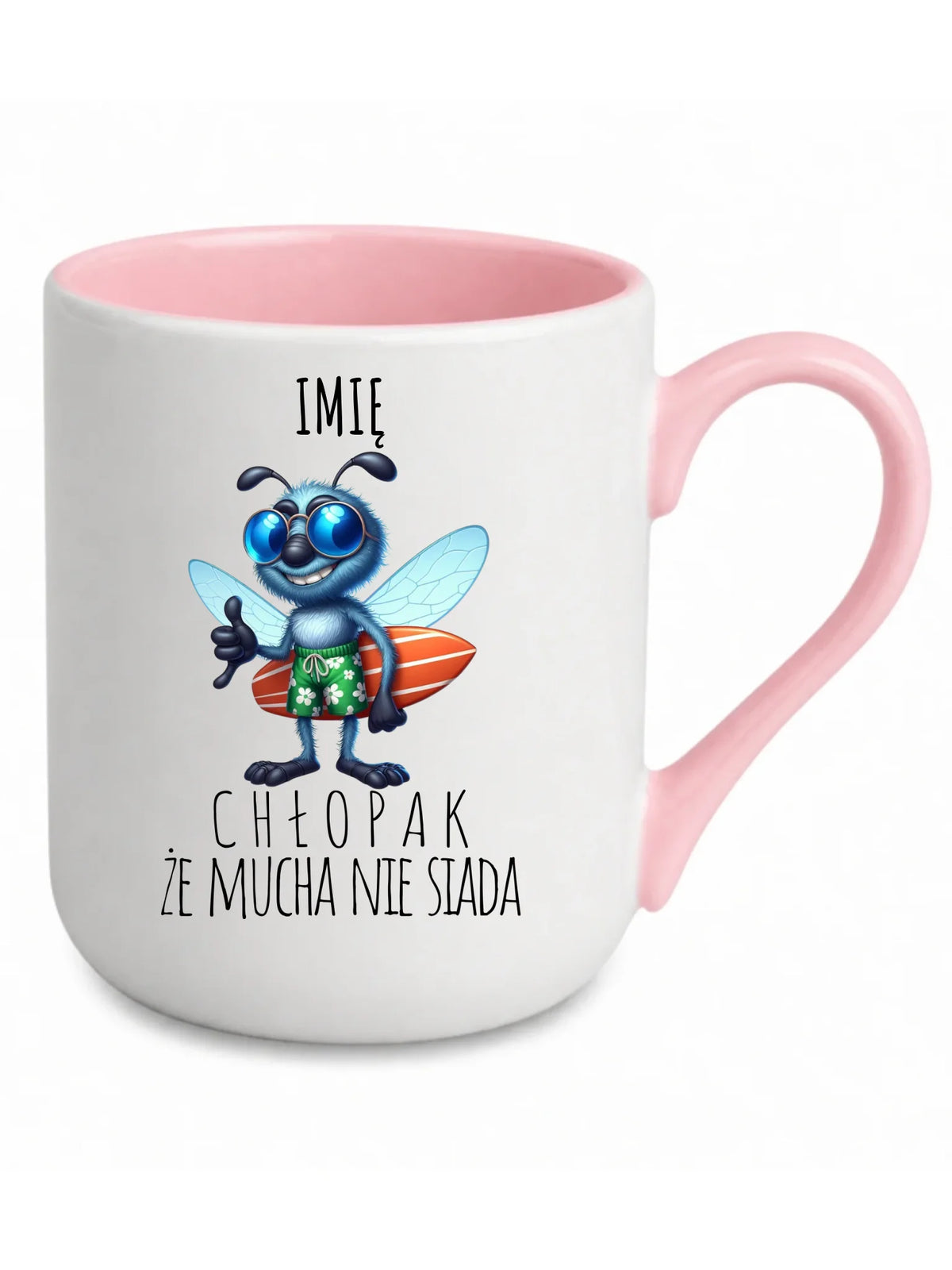 Kubek elegant - prezent dla chłopaka - Chłopak, że mucha nie siada essa - personalizowany DCH29