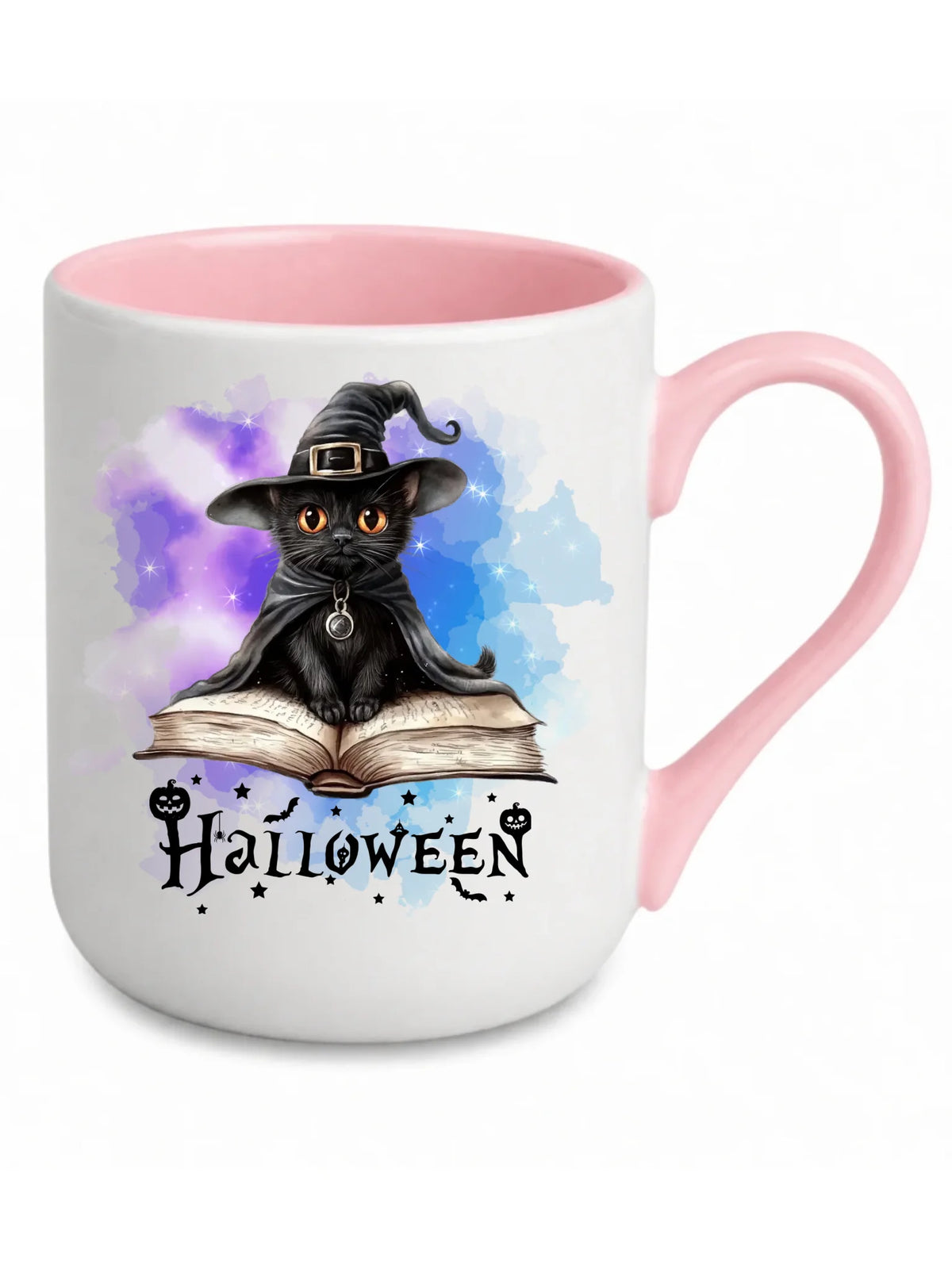 Kubek elegant na Halloween - Kot Czarodziej HL06