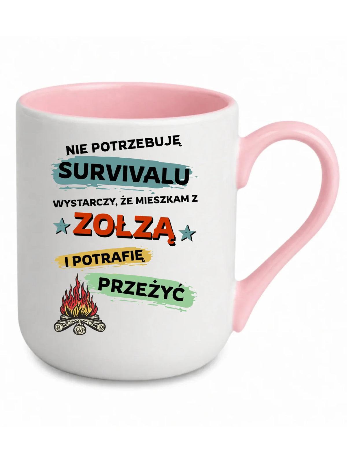 Kubek elegant – Prezent dla chłopaka męża - Nie potrzebuję survivalu, mieszkam z zołzą DCH25