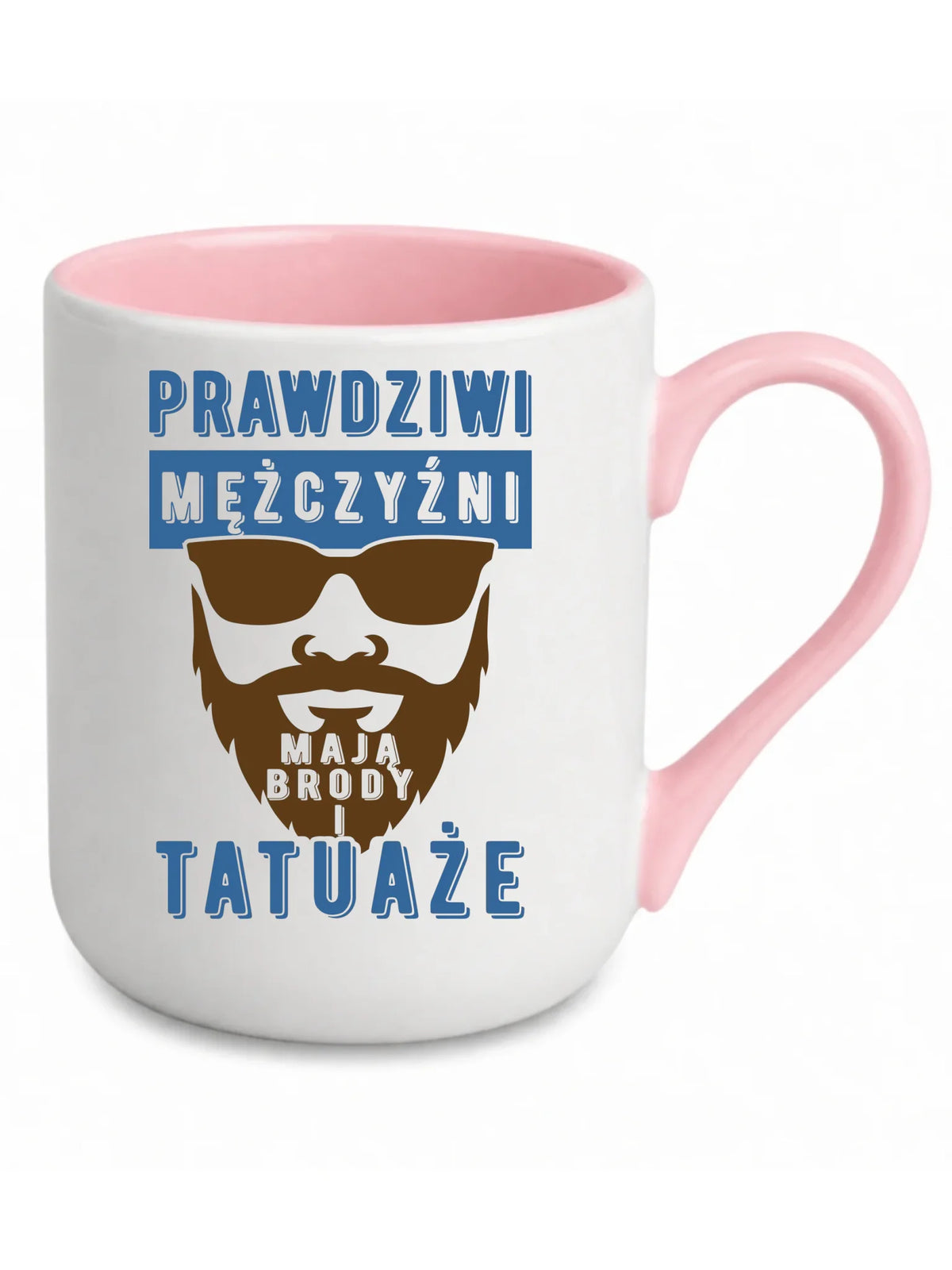 Kubek elegant - Prezent dla faceta - Prawdziwi mężczyźni mają brody i tatuaże DCH22