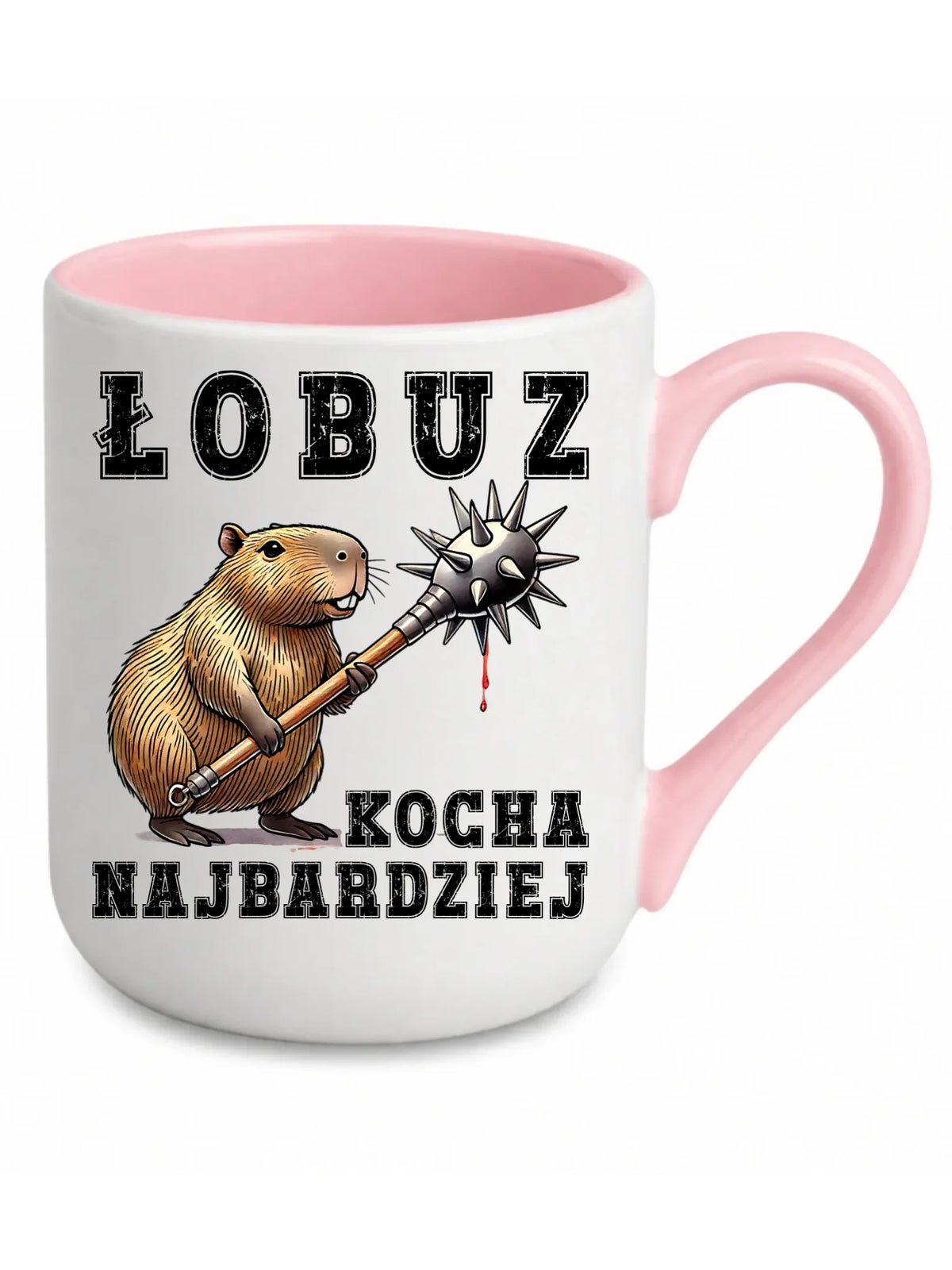 Kubek elegant - prezent dla chłopaka - Łobuz kapibara z maczugą DCH17