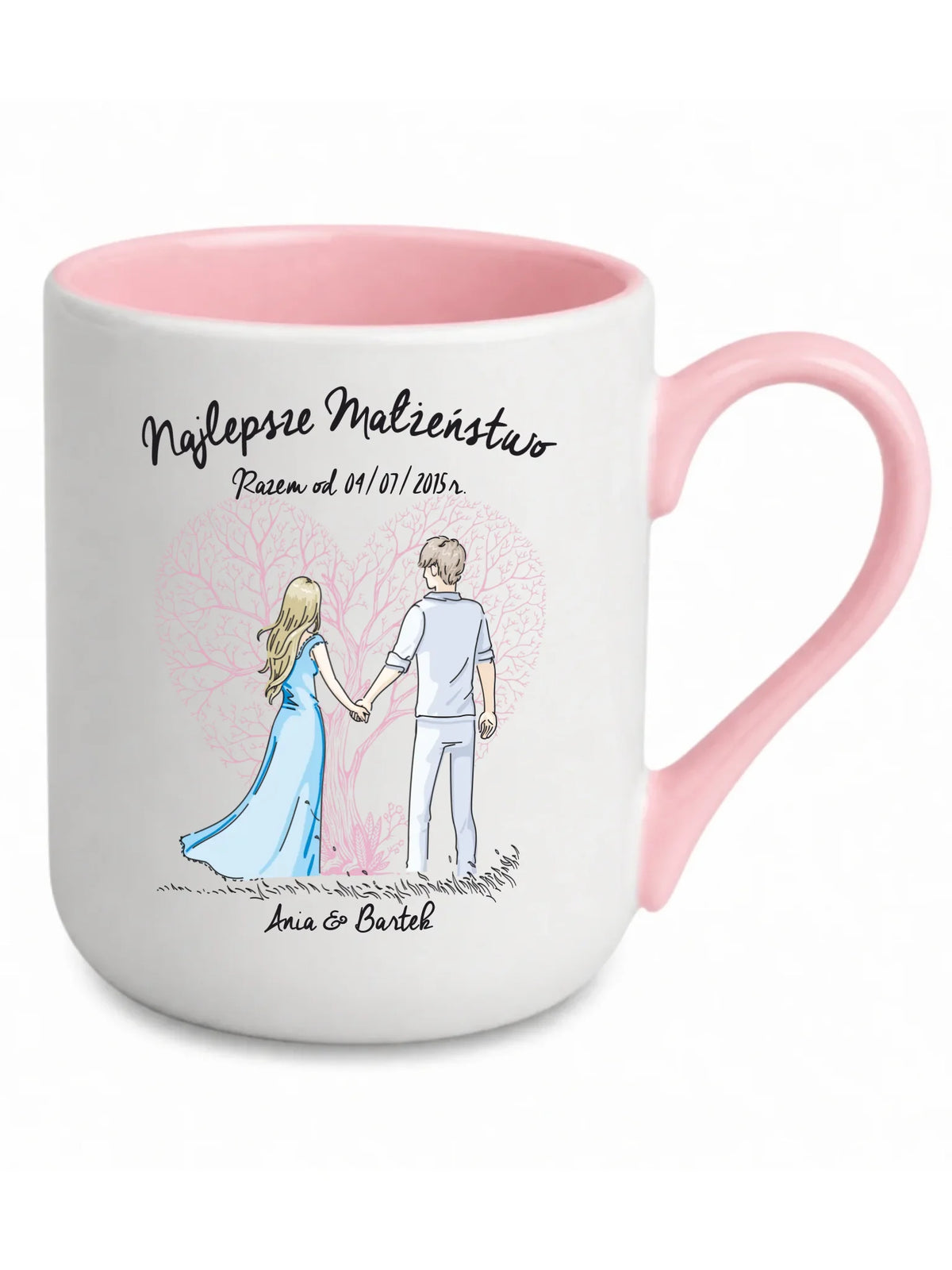Kubek elegant dla par - Najlepsze małżeństwo - personalizowany W03