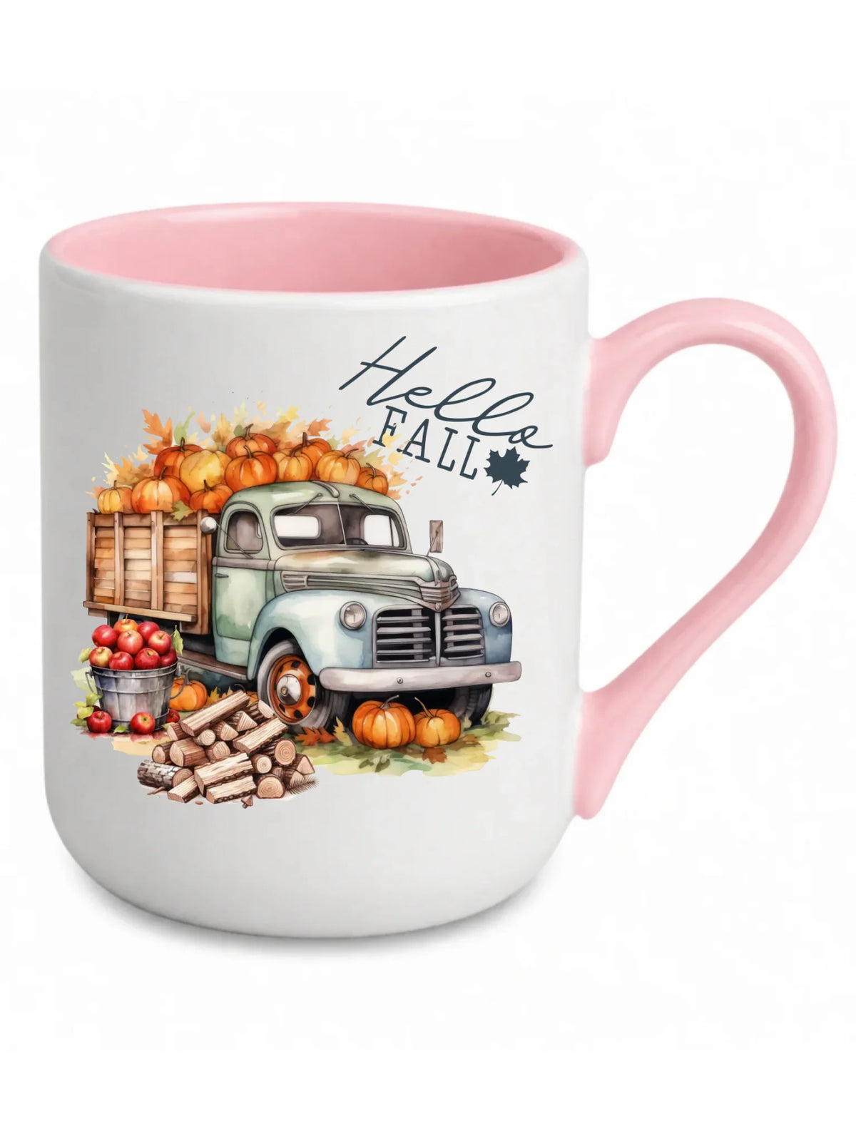 Kubek elegant jesienny – Hello Fall ciężarówka z dyniami JS08