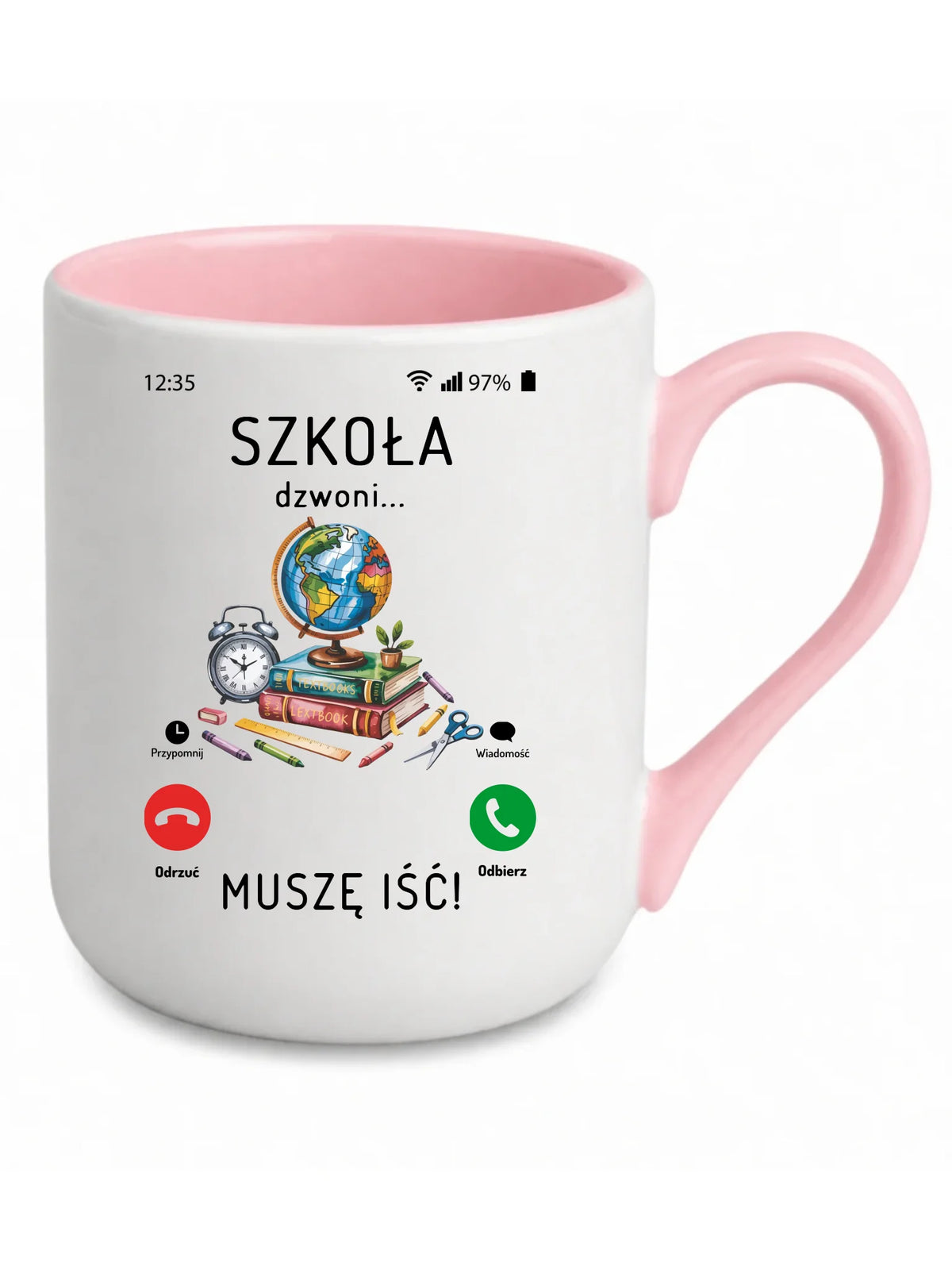 Kubek elegant Szkoła dzwoni muszę iść SZ09