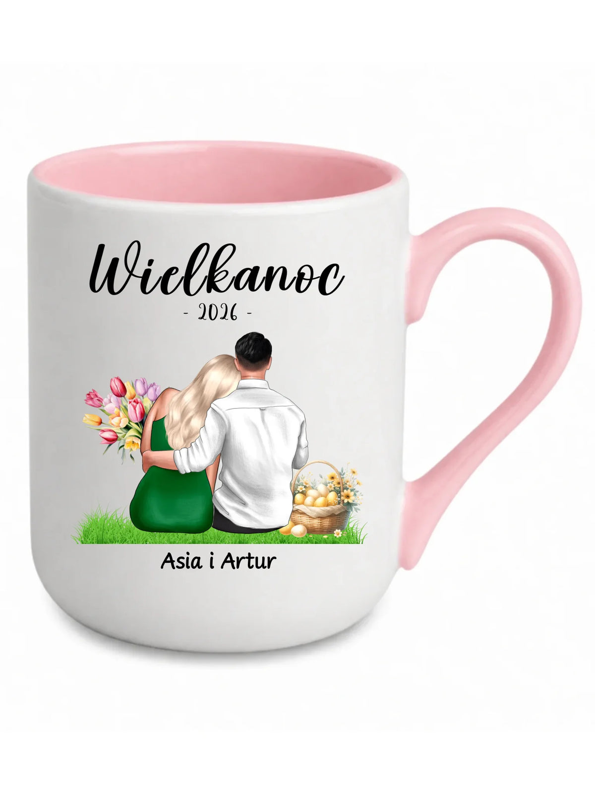Kubek elegant na Wielkanoc dla par - personalizowany WN36