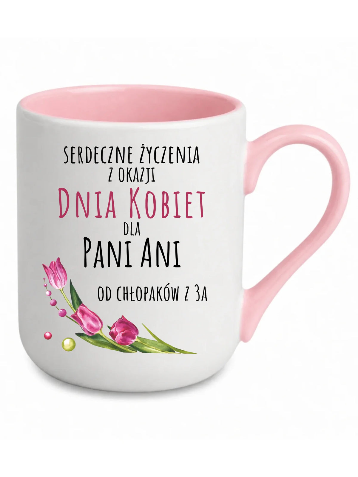 Kubek elegant na Dzień Kobiet - Serdeczne życzenia - personalizowany DK01