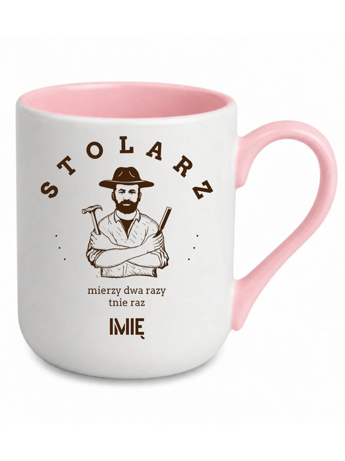 Kubek elegant dla stolarza - Mierzy dwa razy tnie raz - personalizowany ZS02