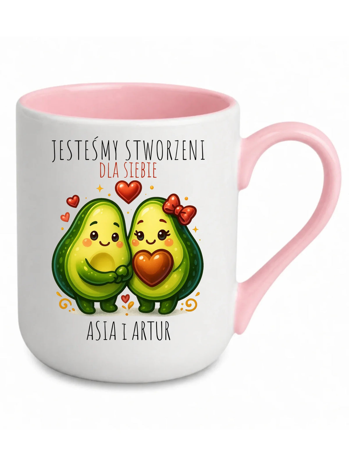 Kubek elegant dla par - Awokado Stworzeni dla siebie - personalizowany W91
