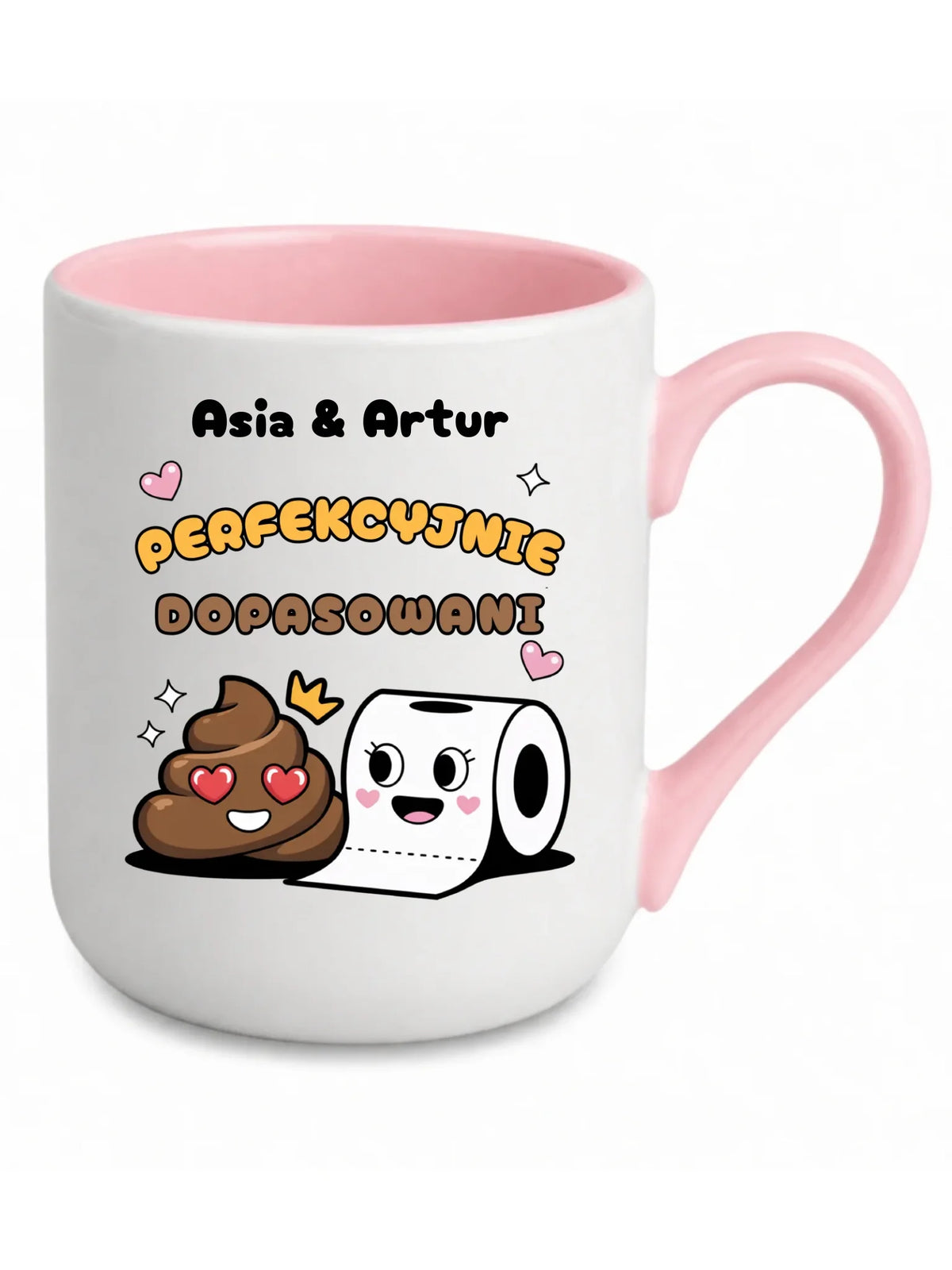 Kubek elegant dla par - Perfekcyjnie dopasowani - personalizowany W81