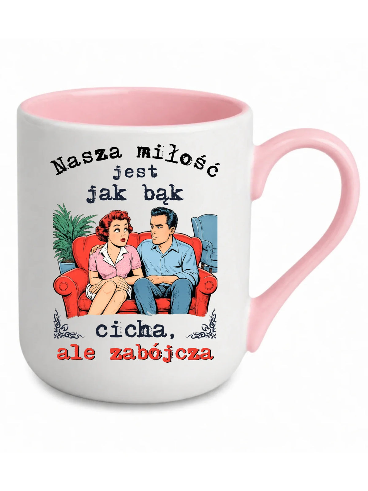 Kubek elegant dla par - Nasza miłość jest jak bąk W70