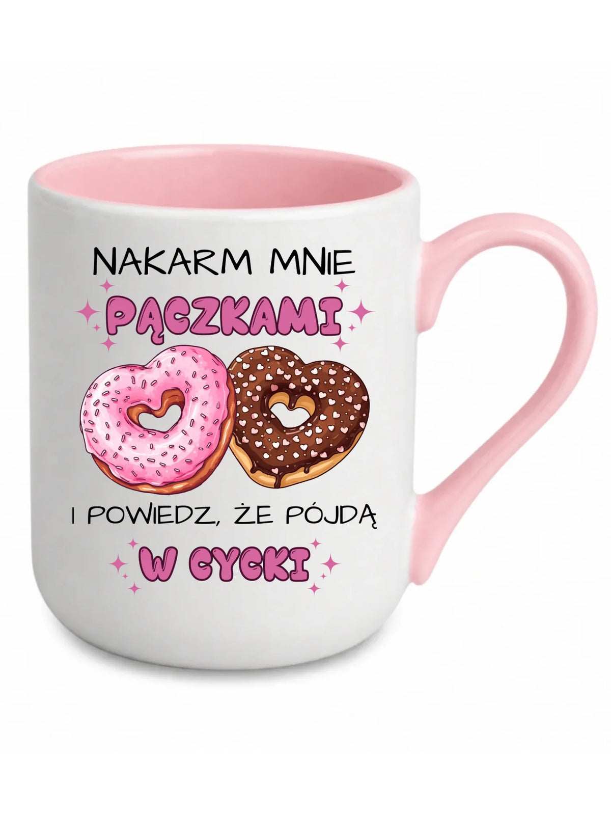 Kubek elegant dla dziewczyny - Nakarm mnie pączkami W59