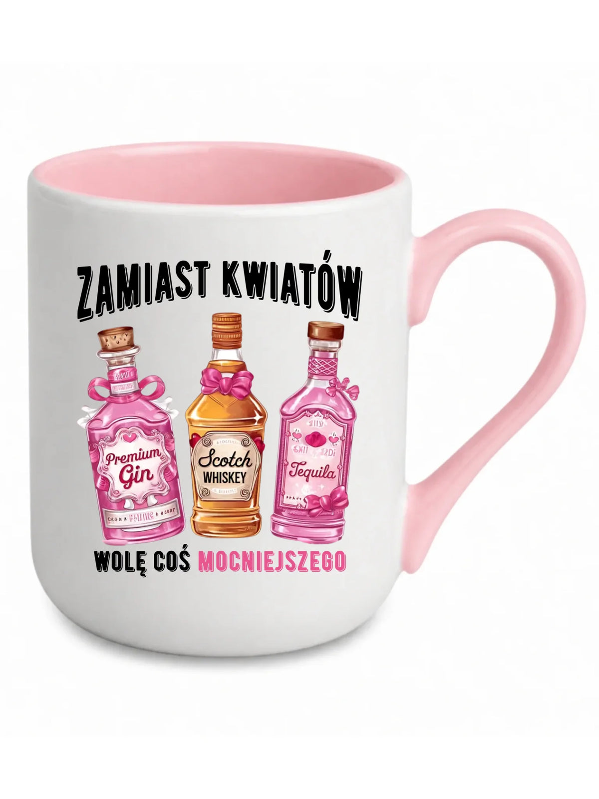 Kubek elegant dla niej - Zamiast kwiatów wolę coś mocniejszego W42