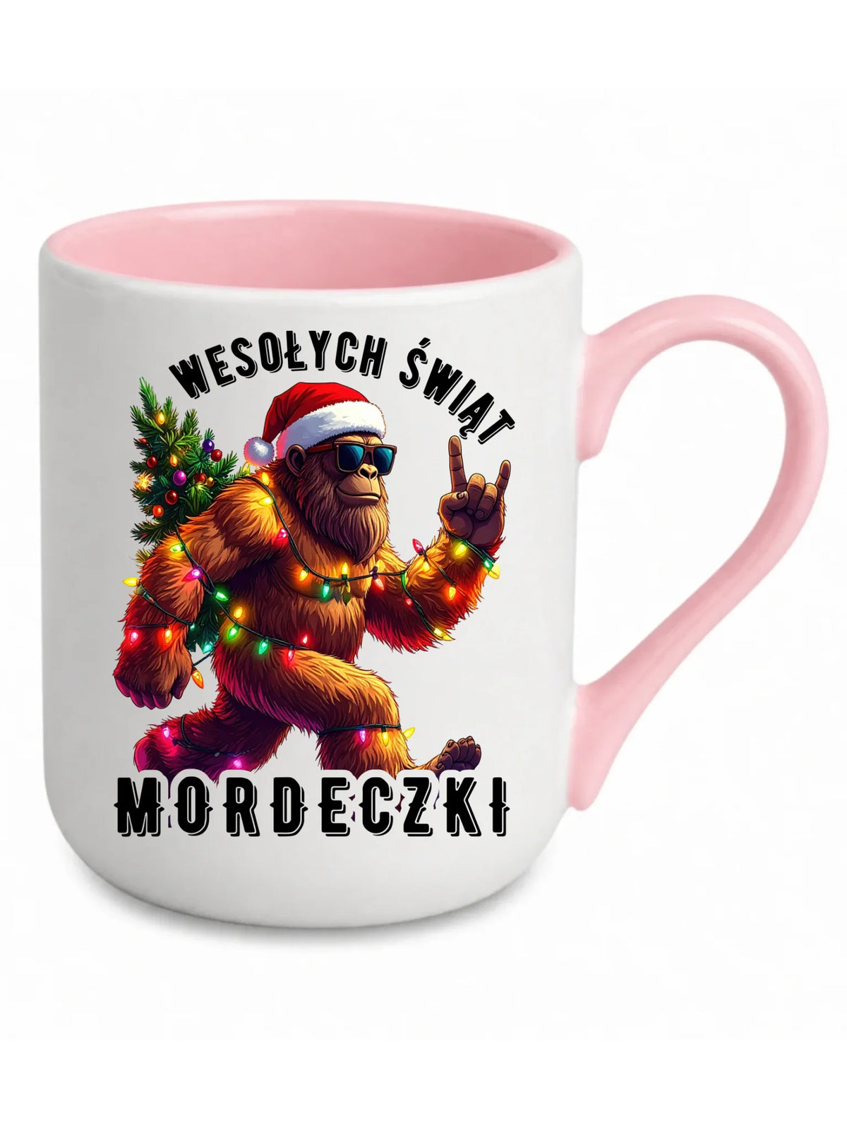 Kubek elegant świąteczny - prezent na święta - Yeti Wesołych Świąt mordeczki BN152