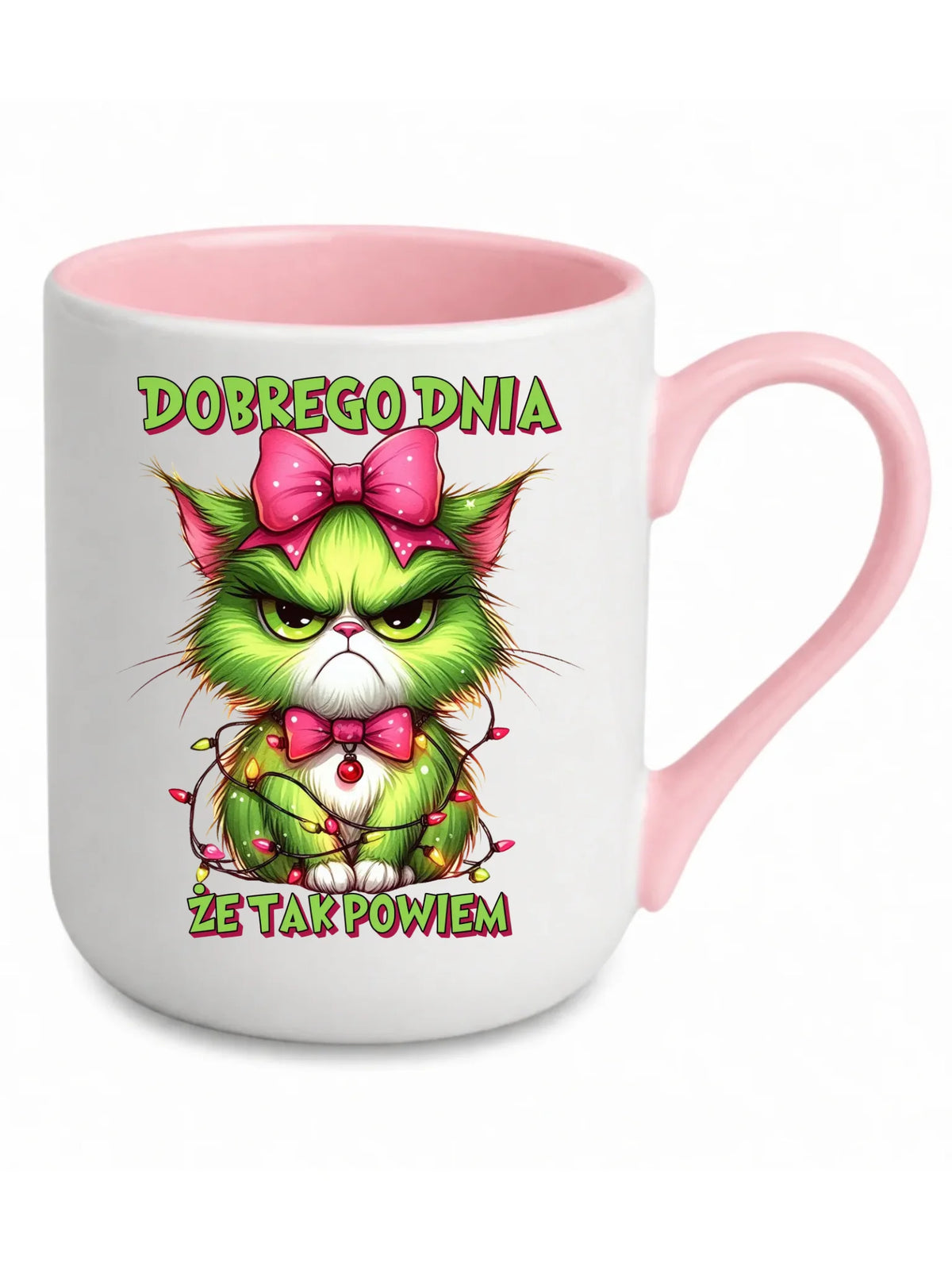 Kubek elegant świąteczny - prezent dla niej - Grinch dobrego dnia, że tak powiem BN153