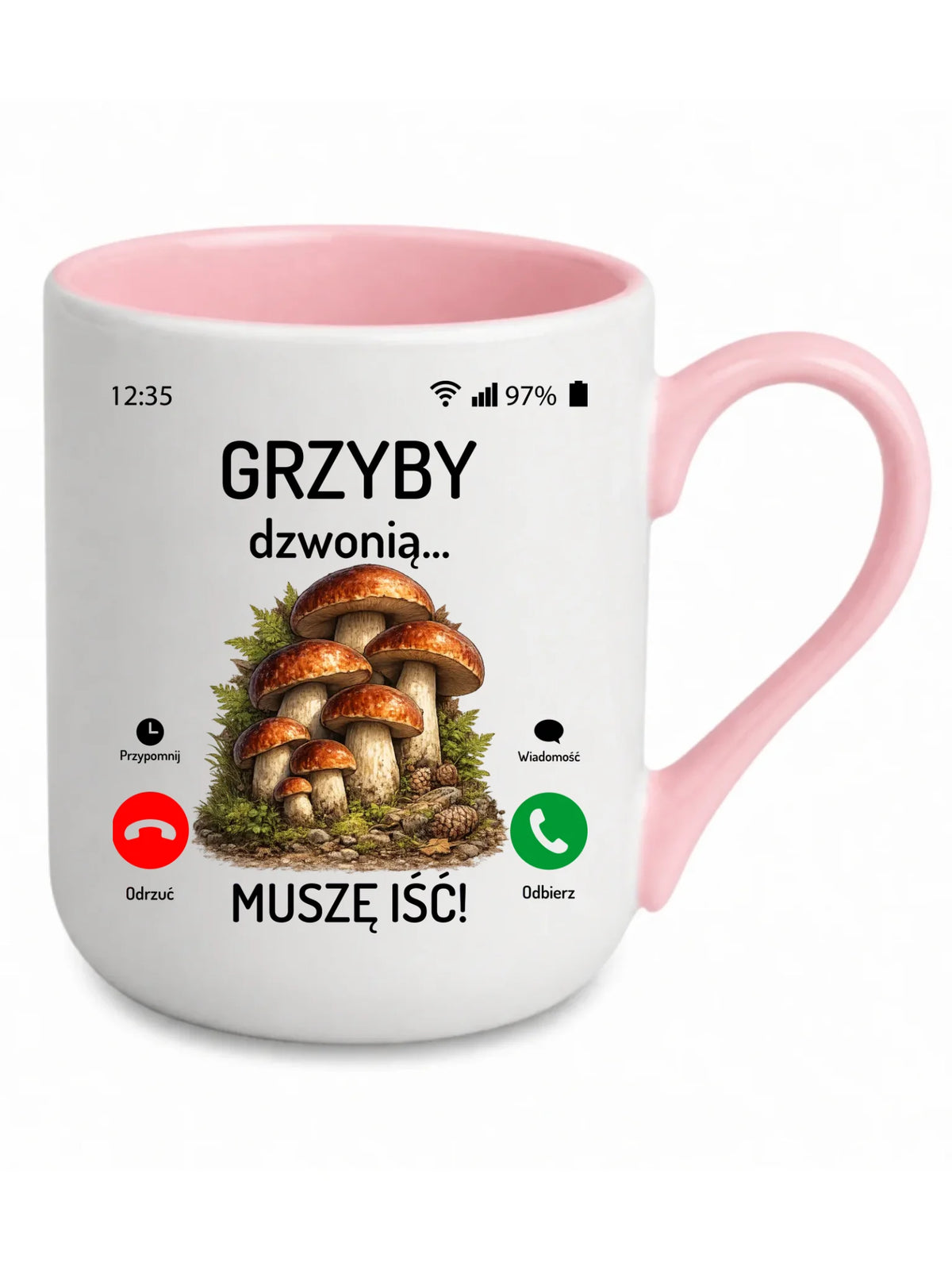 Kubek elegant dla dziadka grzybiarza - Grzyby dzwonią muszę iść D36