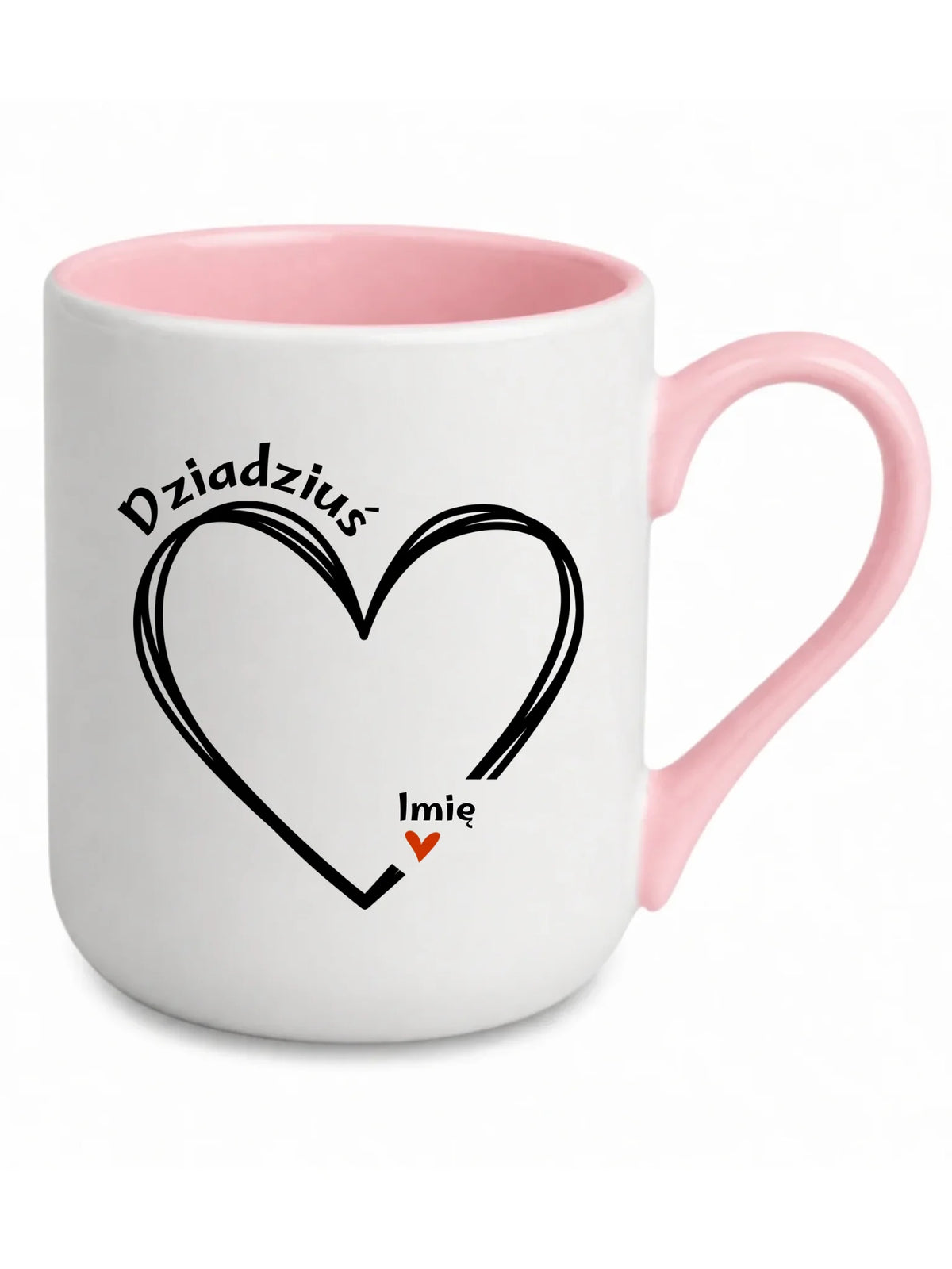 Kubek elegant dla dziadka - Serce z imionami wnuków 1-7 - personalizowany D26