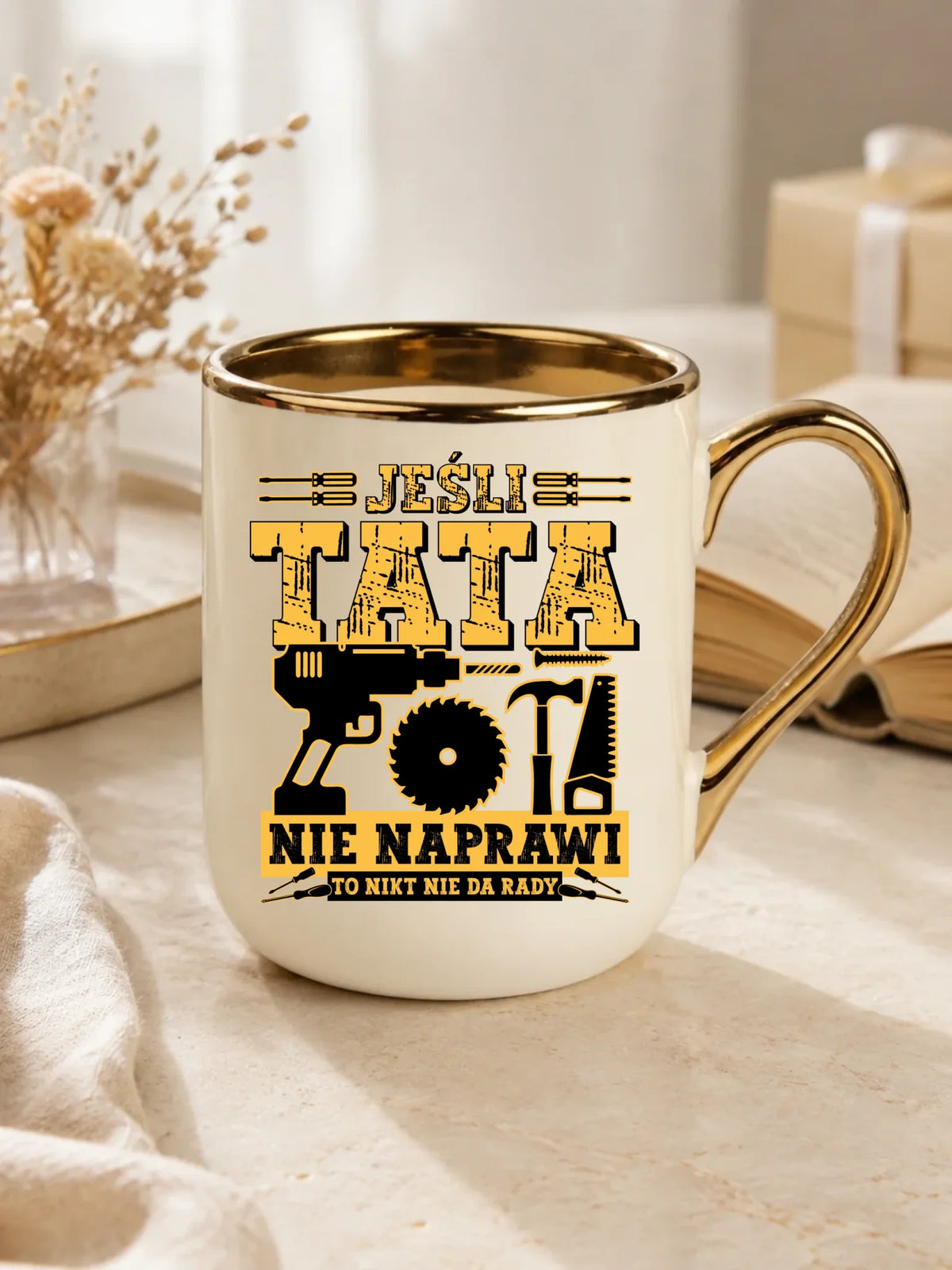 Kubek elegant dla taty - Jeśli tata nie naprawi to nikt nie da rady DT43