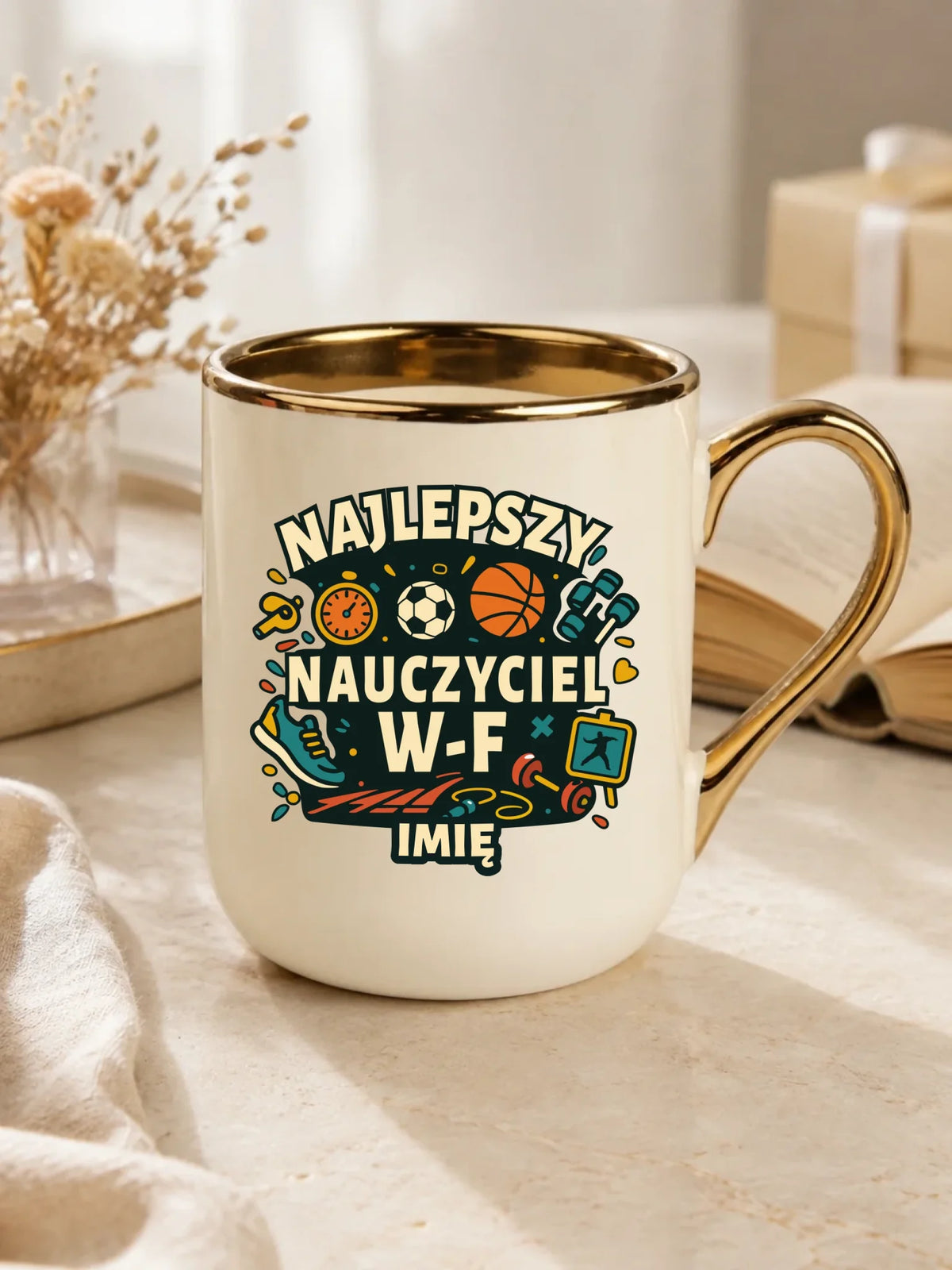 Kubek elegant dla nauczyciela wychowania fizycznego W-F - personalizowany N50