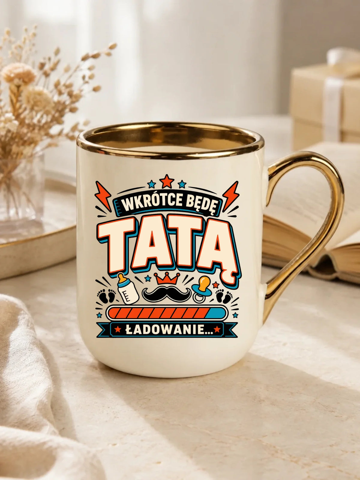 Kubek elegant dla przyszłego taty - Wkrótce będę tatą DT23