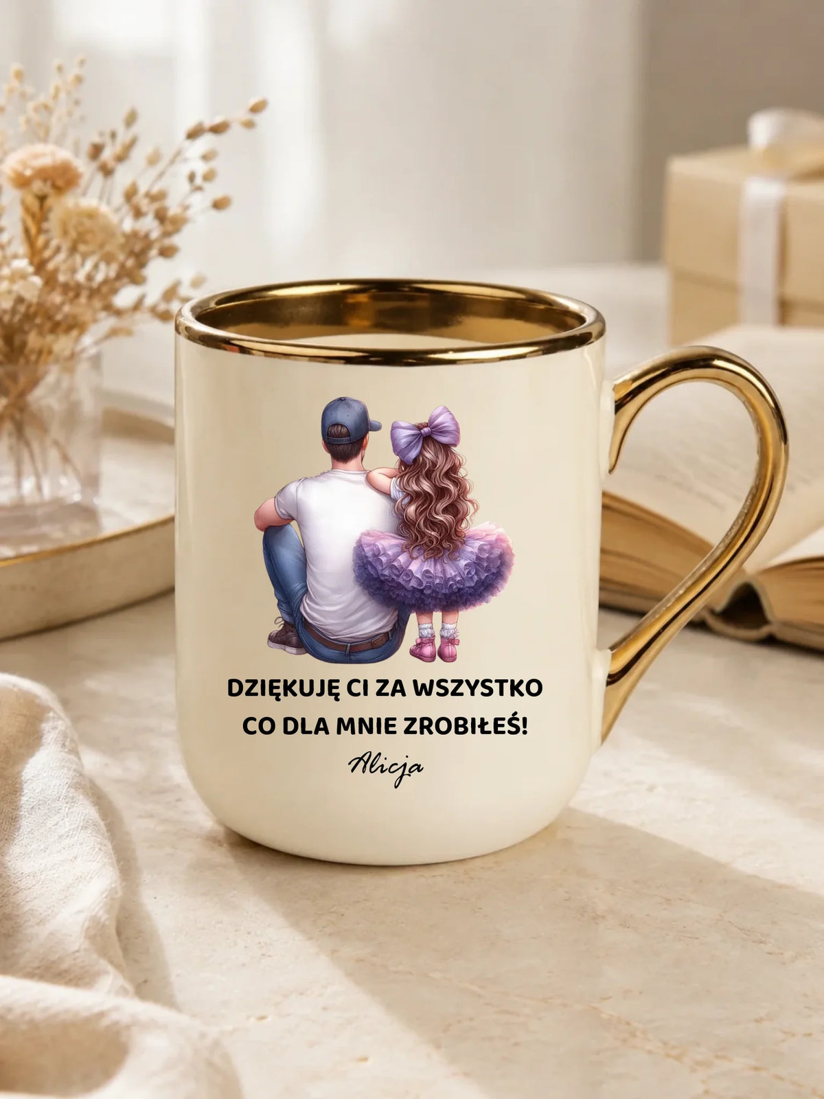 Kubek elegant dla taty od córki - Dziękuję Ci Tato - personalizowany DT14
